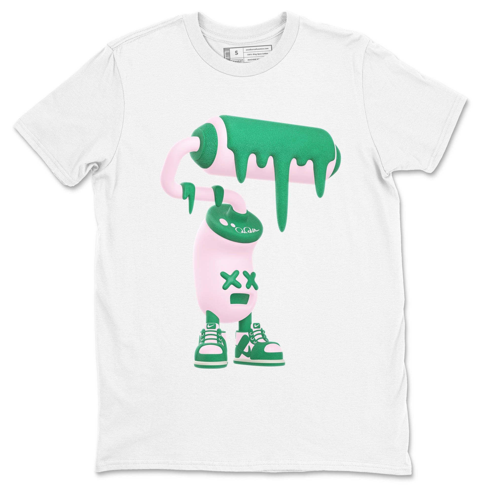 Dunk Low Medium Soft Pink Malachite shirt to match jordans 3D Paint Roller sneaker tees Dunk Retro SE Medium Soft Pink Malachite Drip Gear Zone unisex cotton White 2 crew neck shirt