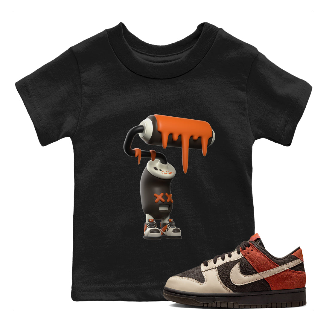 Dunk Red Panda shirt to match jordans 3D Paint Roller sneaker tees Nike Dunk LowRed Panda Drip Gear Zone Baby Toddler Black 1 T-Shirt