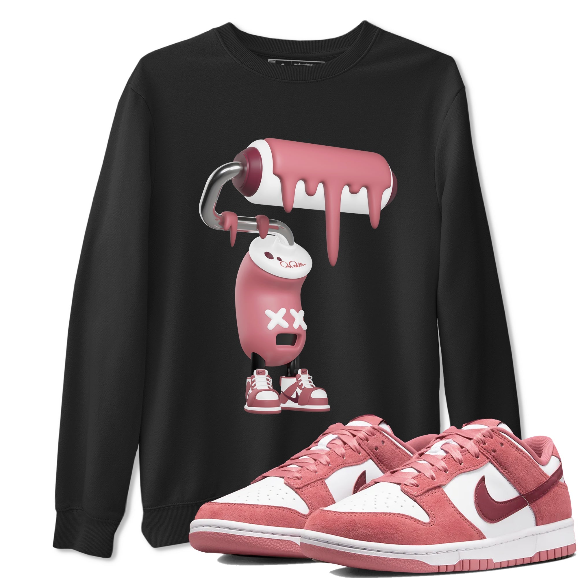 Dunk Valentines Day 2024 shirt to match jordans 3D Paint Roller sneaker tees Dunk Happy Valentines Day 2024 Drip Gear Zone Unisex Black 1 T-Shirt