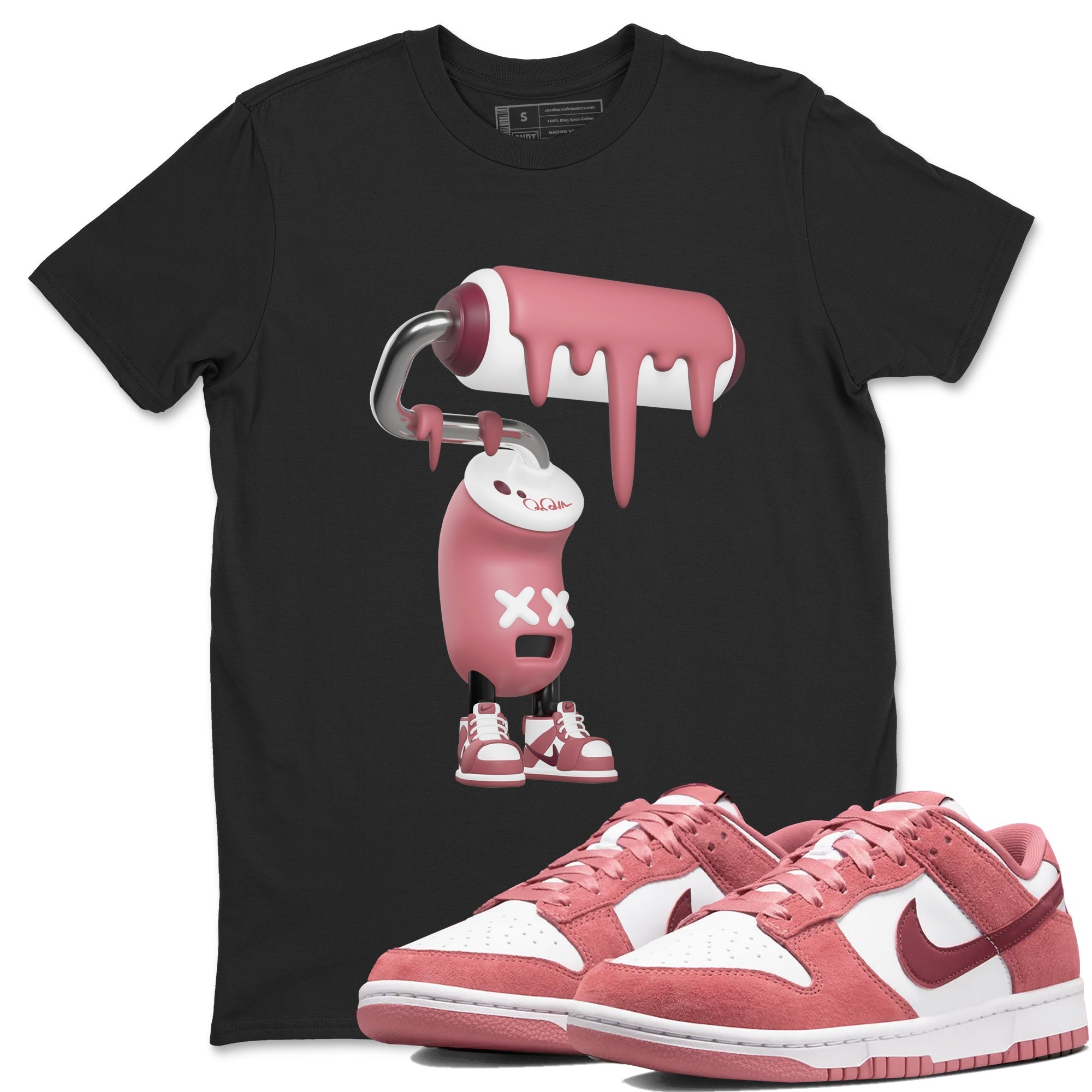 Dunk Valentines Day 2024 shirt to match jordans 3D Paint Roller sneaker tees Dunk Happy Valentines Day 2024 Drip Gear Zone Unisex Black 1 T-Shirt