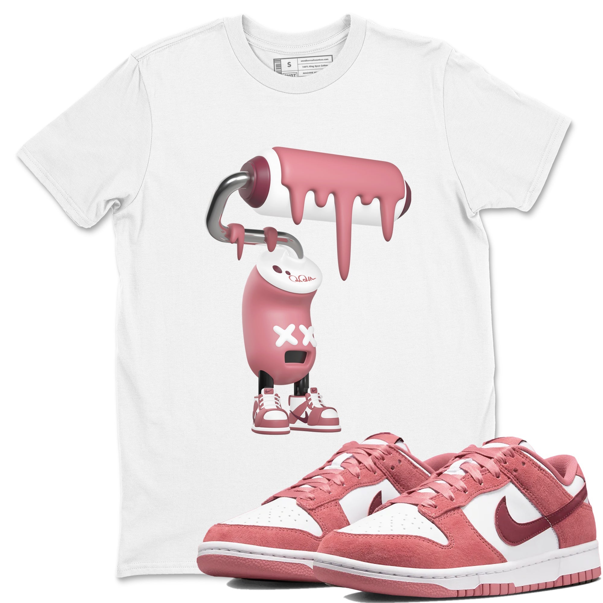 Dunk Valentines Day 2024 shirt to match jordans 3D Paint Roller sneaker tees Dunk Happy Valentines Day 2024 Drip Gear Zone Unisex White 1 T-Shirt