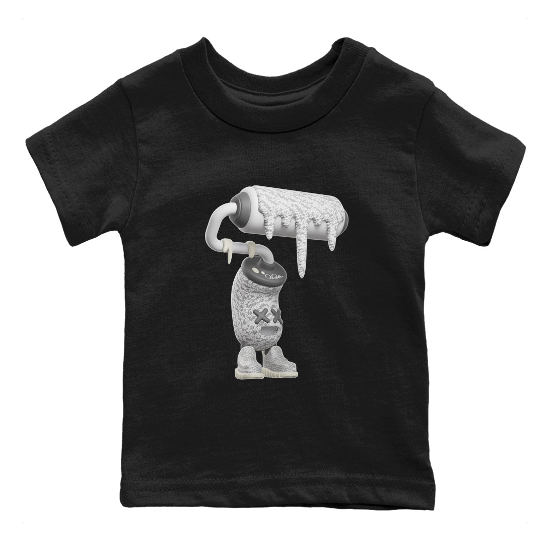 Yeezy 350 Static shirt to match jordans 3D Paint Roller sneaker tees Adidas Yeezy 350 Static Drip Gear Zone Baby Toddler Black 2 T-Shirt