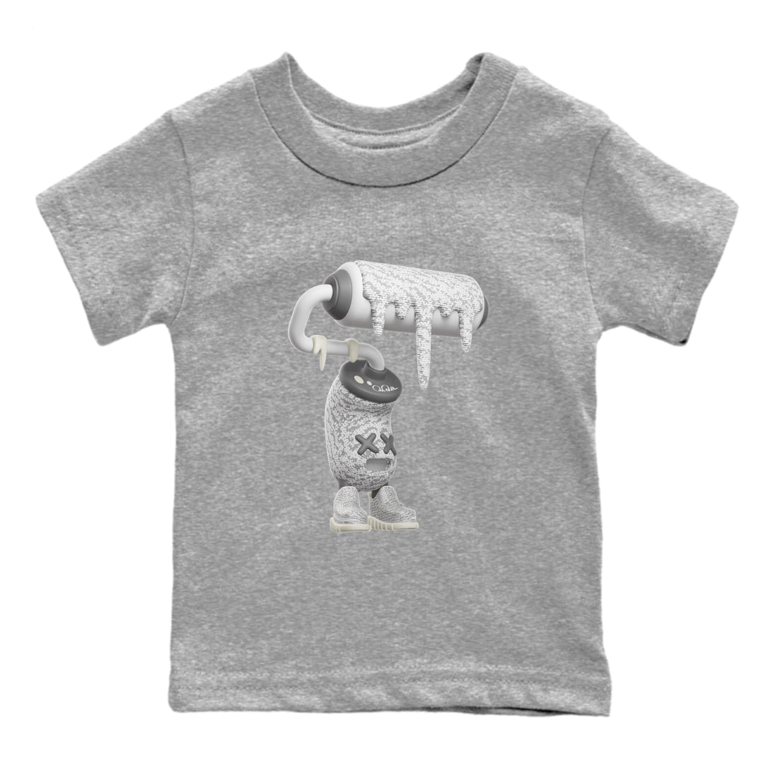 Yeezy 350 Static shirt to match jordans 3D Paint Roller sneaker tees Adidas Yeezy 350 Static Drip Gear Zone Baby Toddler Heather Grey 2 T-Shirt