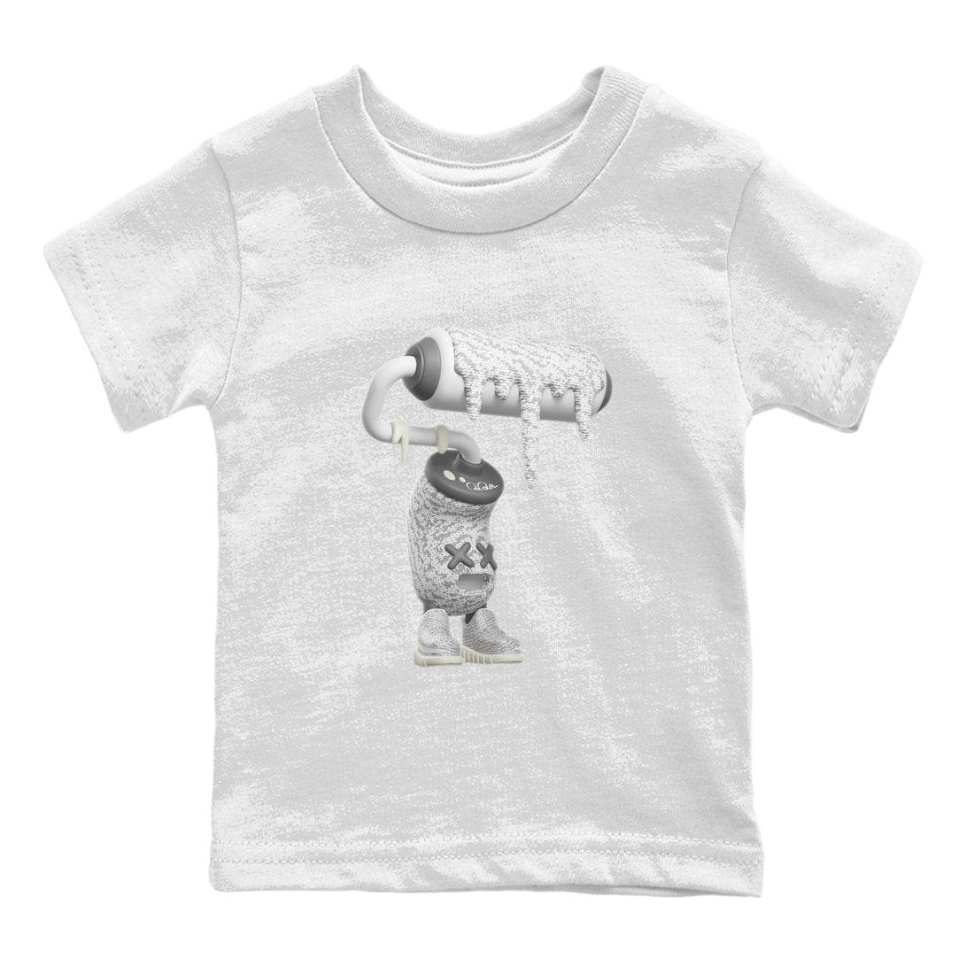 Yeezy 350 Static shirt to match jordans 3D Paint Roller sneaker tees Adidas Yeezy 350 Static Drip Gear Zone Baby Toddler White 2 T-Shirt