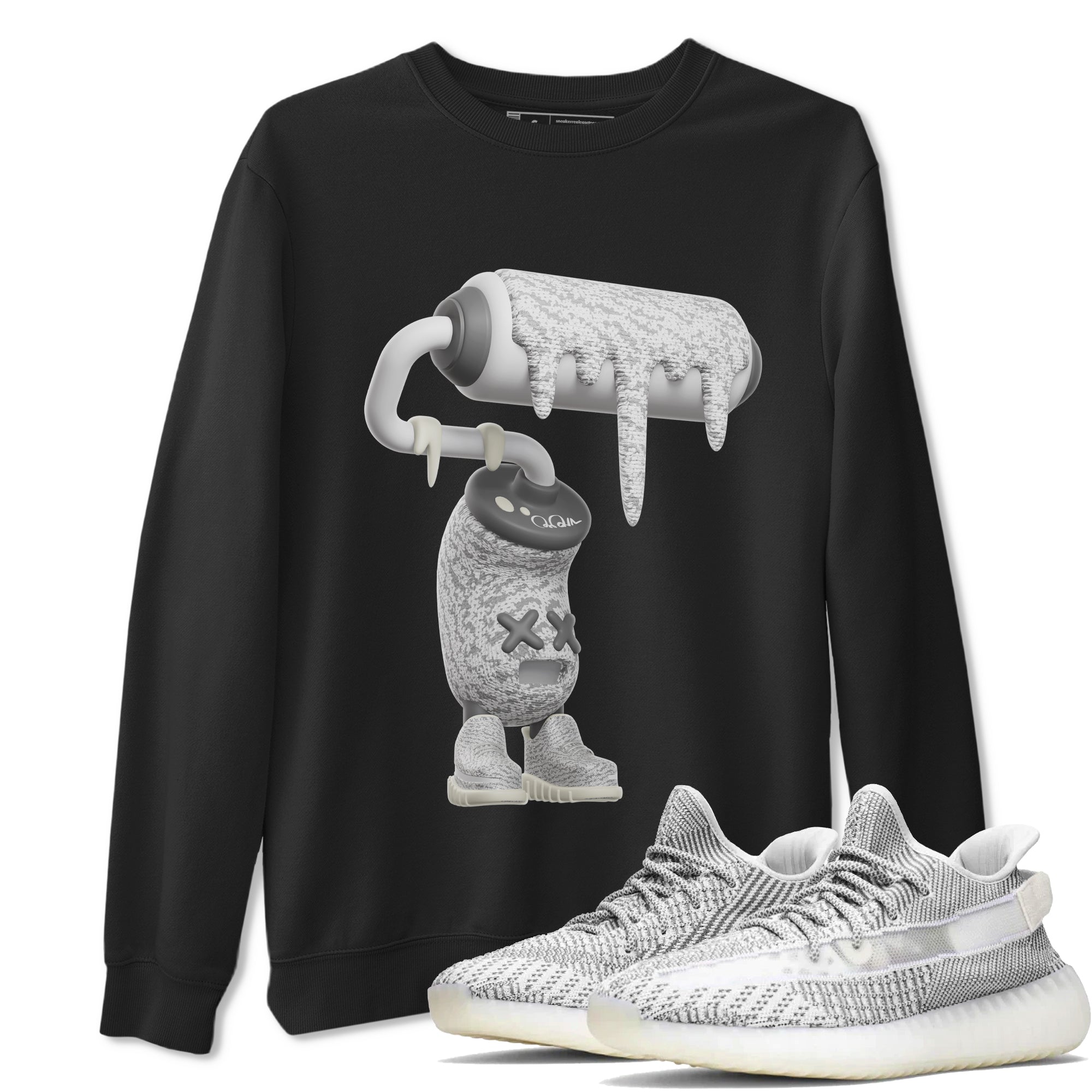 Yeezy 350 Static shirt to match jordans 3D Paint Roller sneaker tees Adidas Yeezy 350 Static Drip Gear Zone Unisex Black 1 T-Shirt