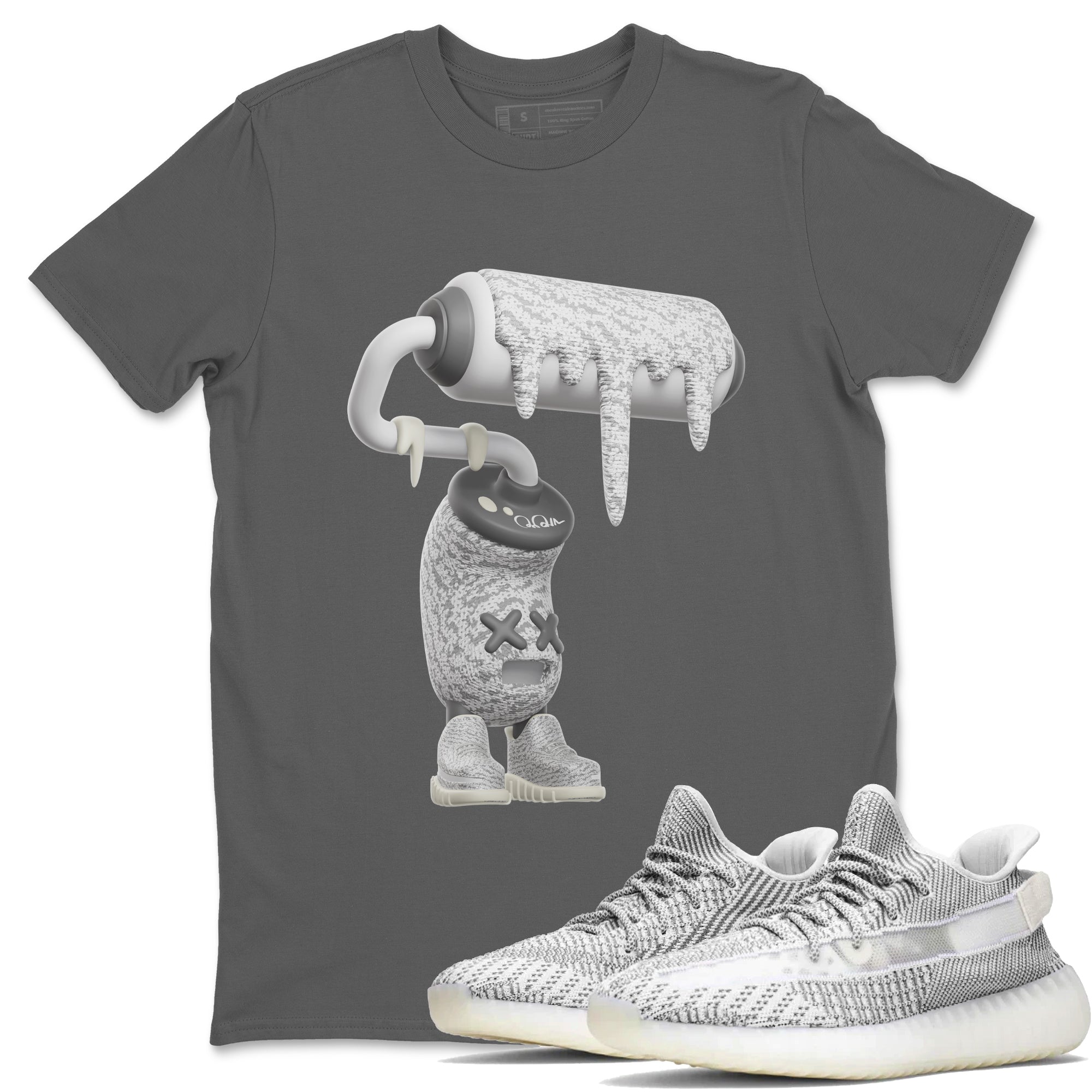 Yeezy 350 Static shirt to match jordans 3D Paint Roller sneaker tees Adidas Yeezy 350 Static Drip Gear Zone Unisex Cool Grey 1 T-Shirt