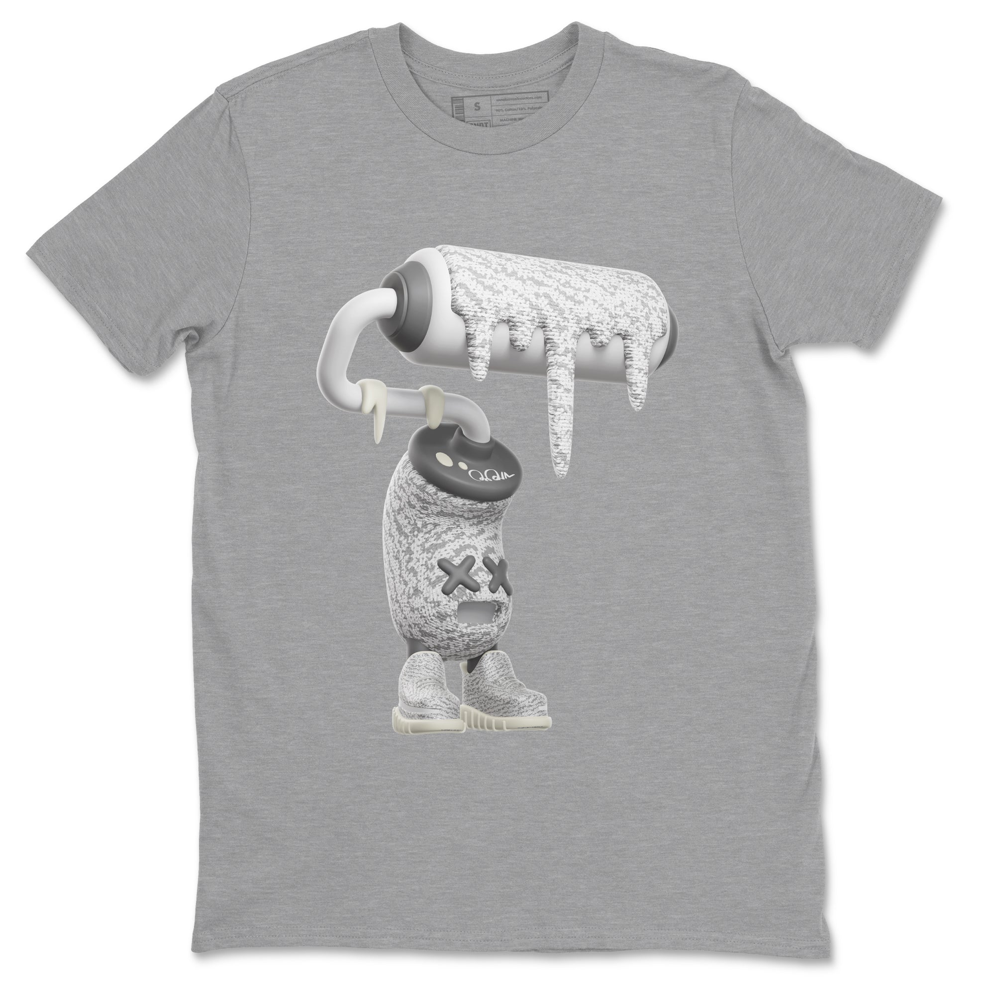 Yeezy 350 Static shirt to match jordans 3D Paint Roller sneaker tees Adidas Yeezy 350 Static Drip Gear Zone Unisex Heather Grey 2 T-Shirt