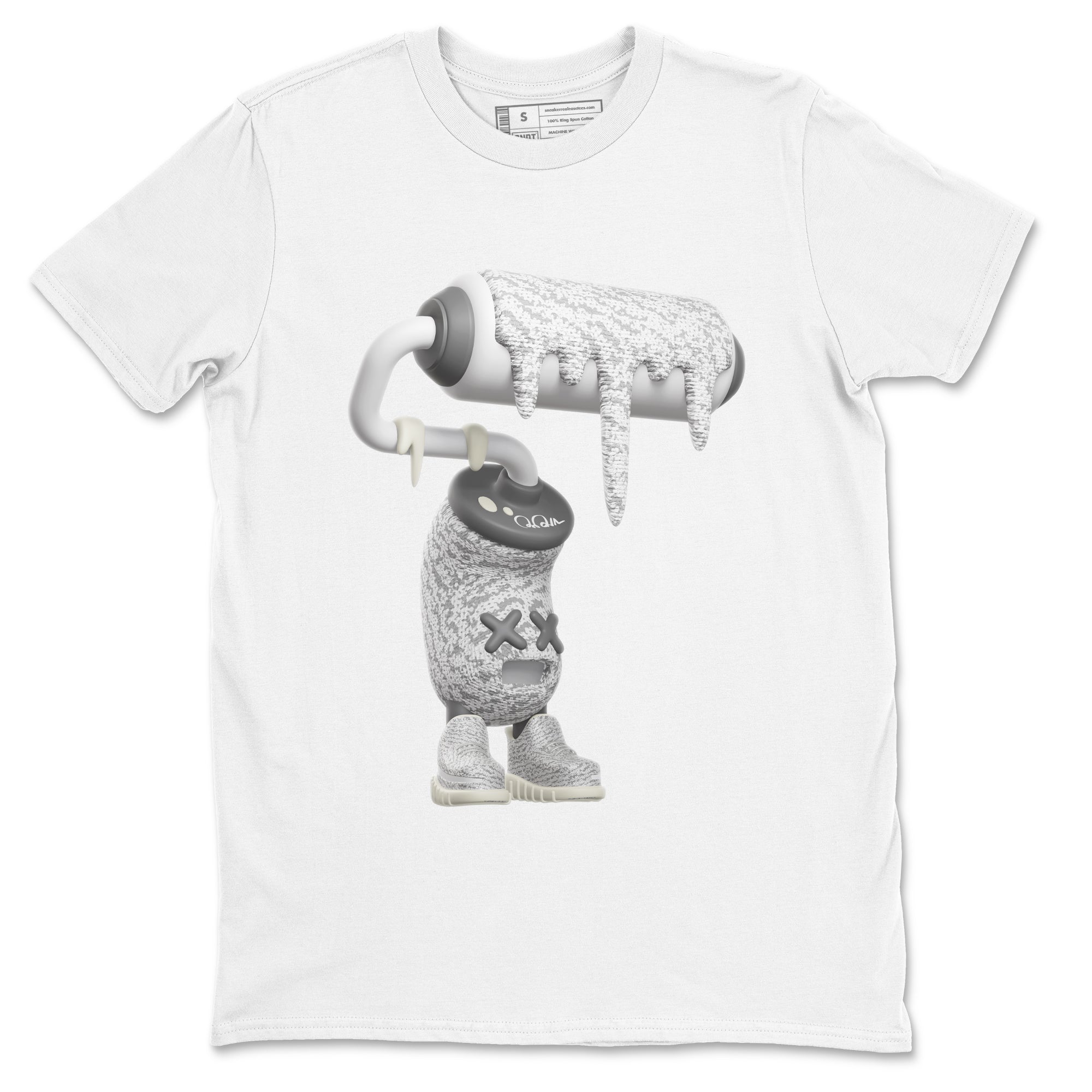 Yeezy 350 Static shirt to match jordans 3D Paint Roller sneaker tees Adidas Yeezy 350 Static Drip Gear Zone Unisex White 2 T-Shirt