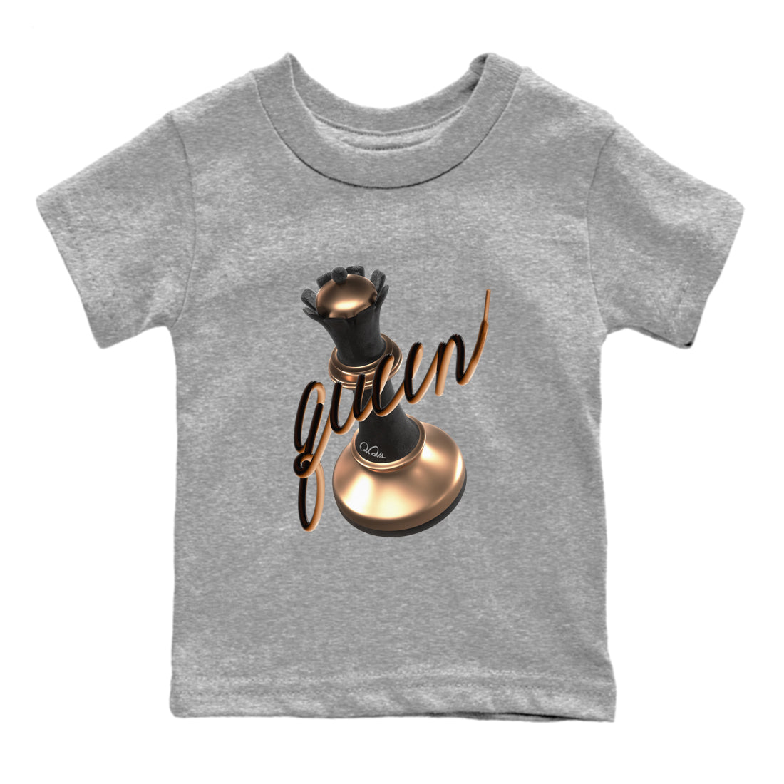 Foams One Metallic Copper shirts to match jordans 3D Queen sneaker match tees Air Foamposite One Metallic Copper match shoes to clothes Drip Gear Zone Youth Baby Heather Grey 2 tee