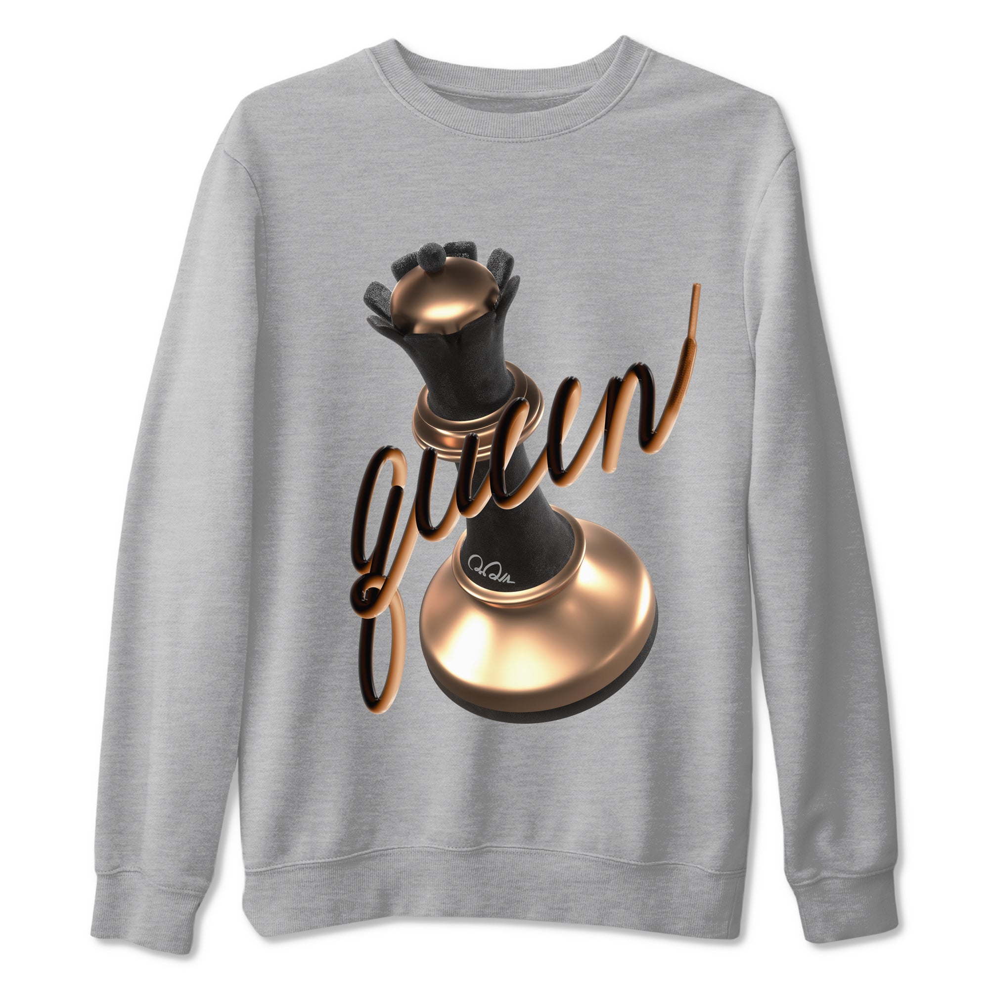 Foams One Metallic Copper shirts to match jordans 3D Queen sneaker match tees Air Foamposite One Metallic Copper match shoes to clothes Drip Gear Zone unisex cotton Heather Grey 2 shirts