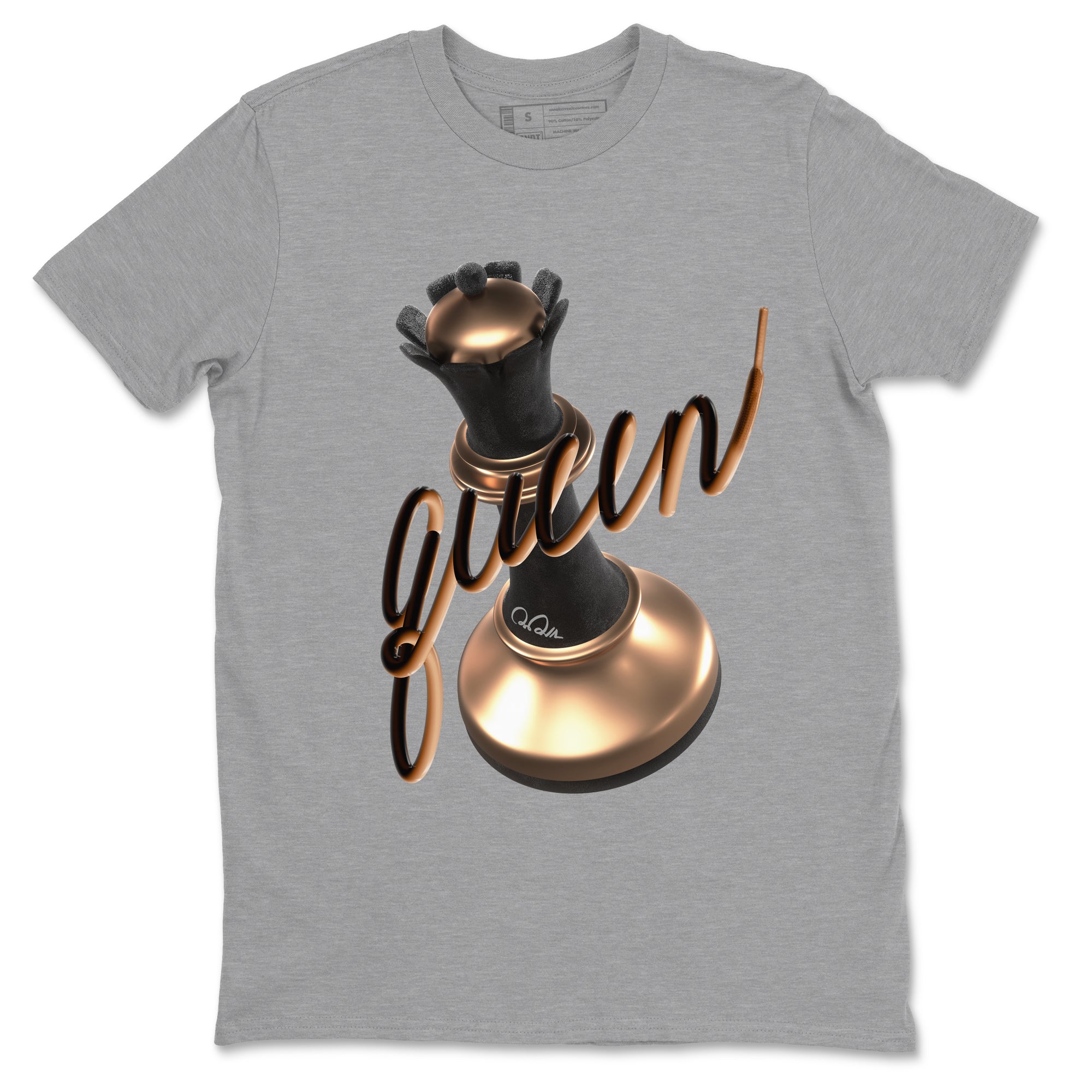 Foams One Metallic Copper shirts to match jordans 3D Queen sneaker match tees Air Foamposite One Metallic Copper match shoes to clothes Drip Gear Zone unisex cotton Heather Grey 2 shirts