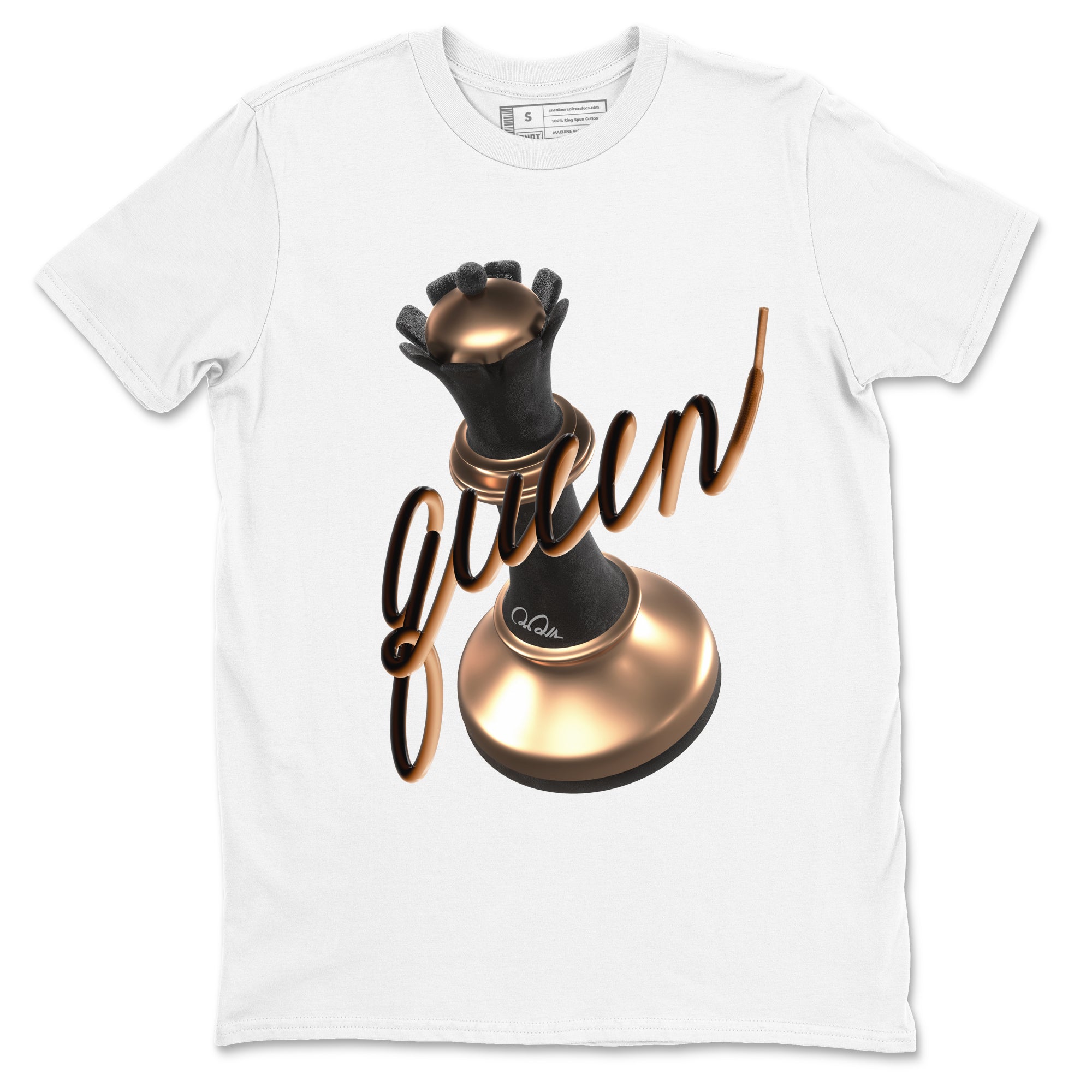 Foams One Metallic Copper shirts to match jordans 3D Queen sneaker match tees Air Foamposite One Metallic Copper match shoes to clothes Drip Gear Zone unisex cotton White 2 shirts
