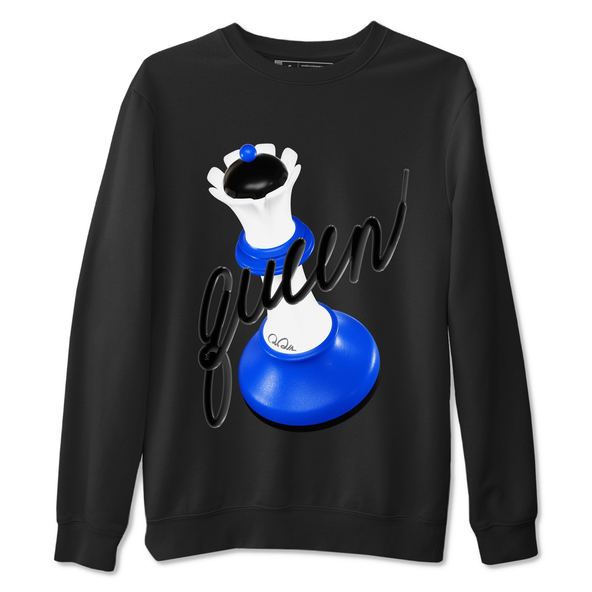 AJ1 Game Royal shirt to match jordans 3D Queen sneaker tees Air Jordan 1 Game Royal Drip Gear Zone unisex cotton Black 2 crew neck shirt