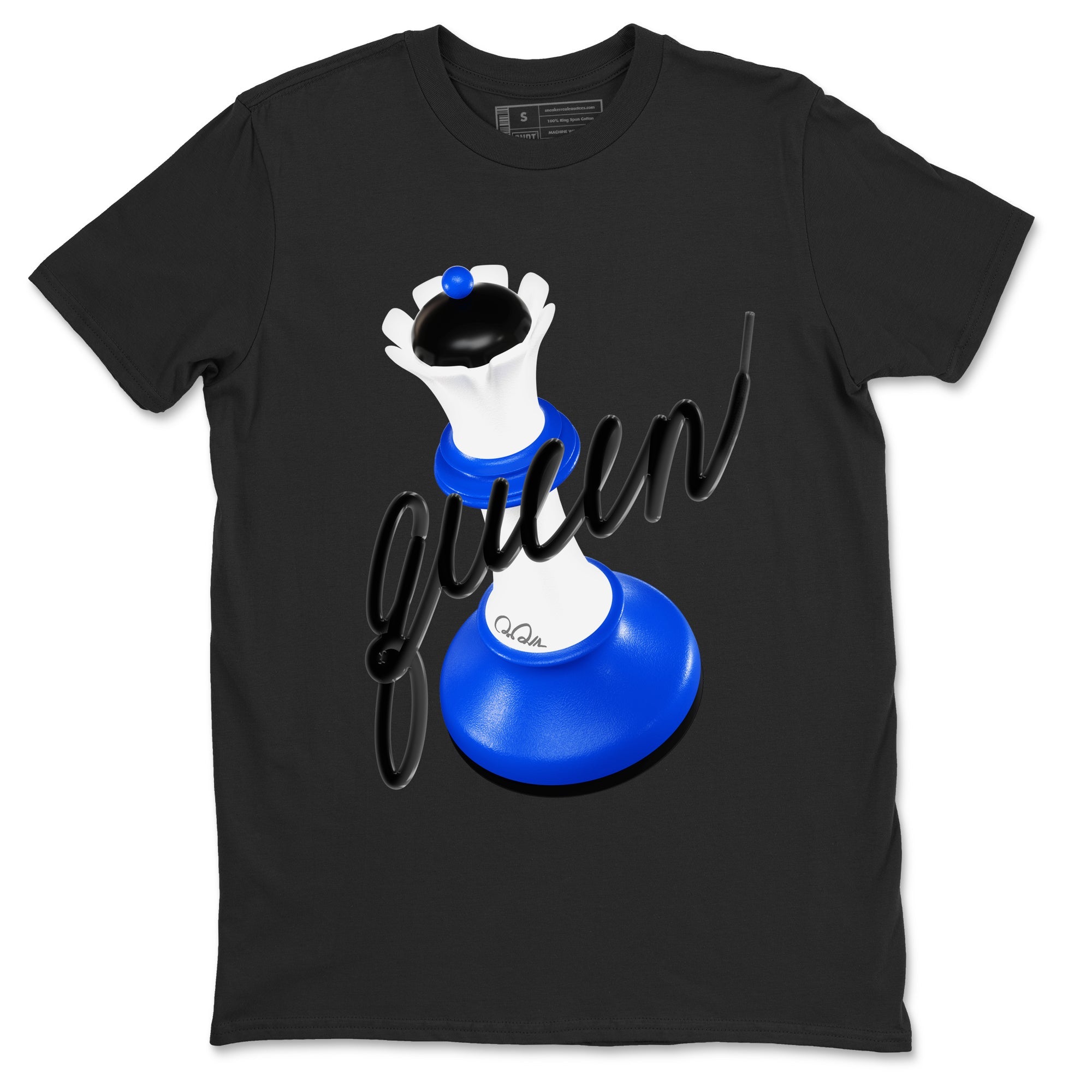 AJ1 Game Royal shirt to match jordans 3D Queen sneaker tees Air Jordan 1 Game Royal Drip Gear Zone unisex cotton Black 2 crew neck shirt