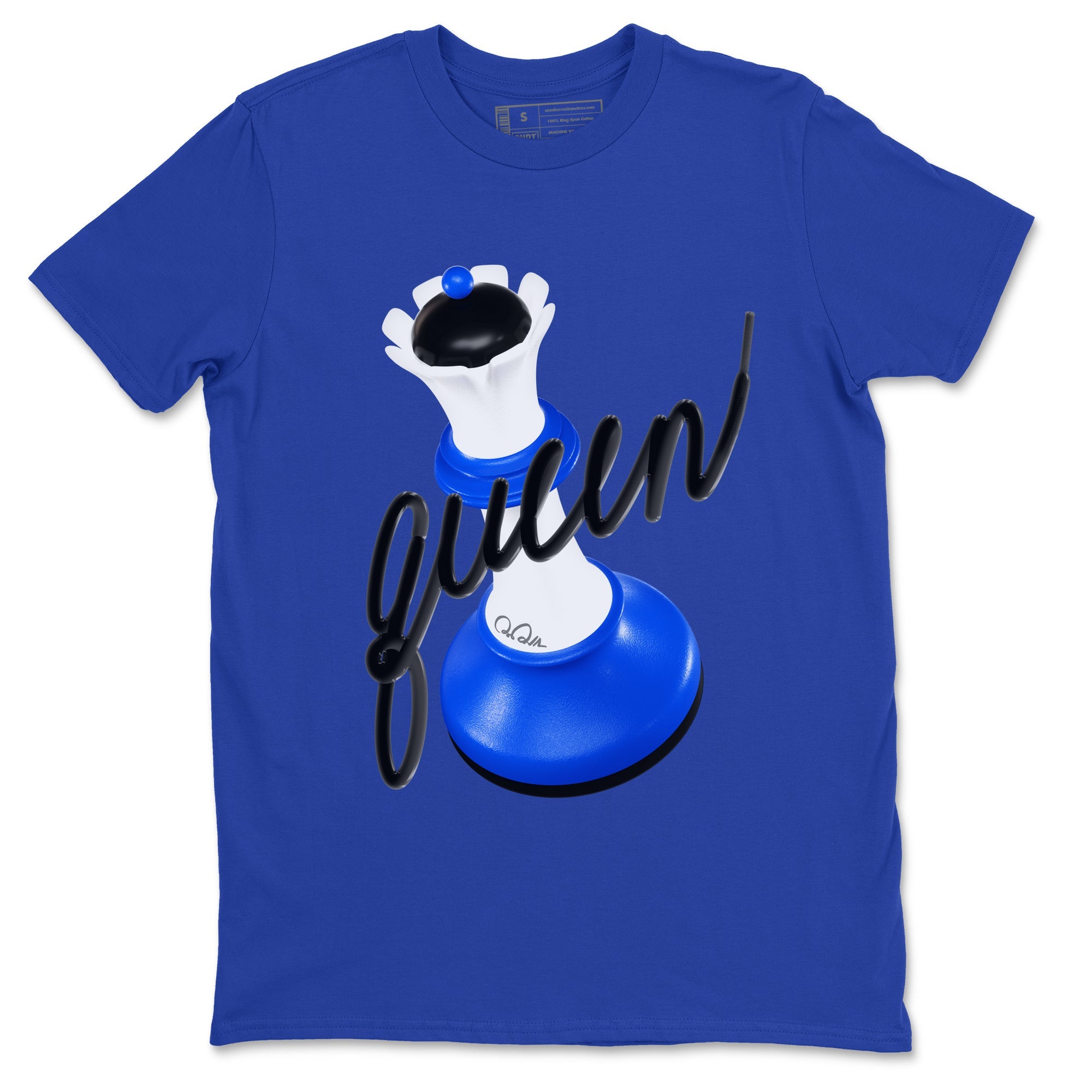 AJ1 Game Royal shirt to match jordans 3D Queen sneaker tees Air Jordan 1 Game Royal Drip Gear Zone unisex cotton Royal Blue 2 crew neck shirt
