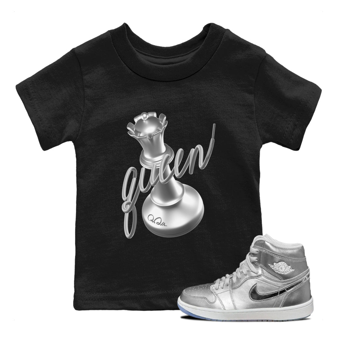Air Jordan 1 Gift Giving shirt to match jordans 3D Queen sneaker tees  Metal tees AJ1 Gift Giving Drip Gear Zone Baby Toddler Black 1 T-Shirt