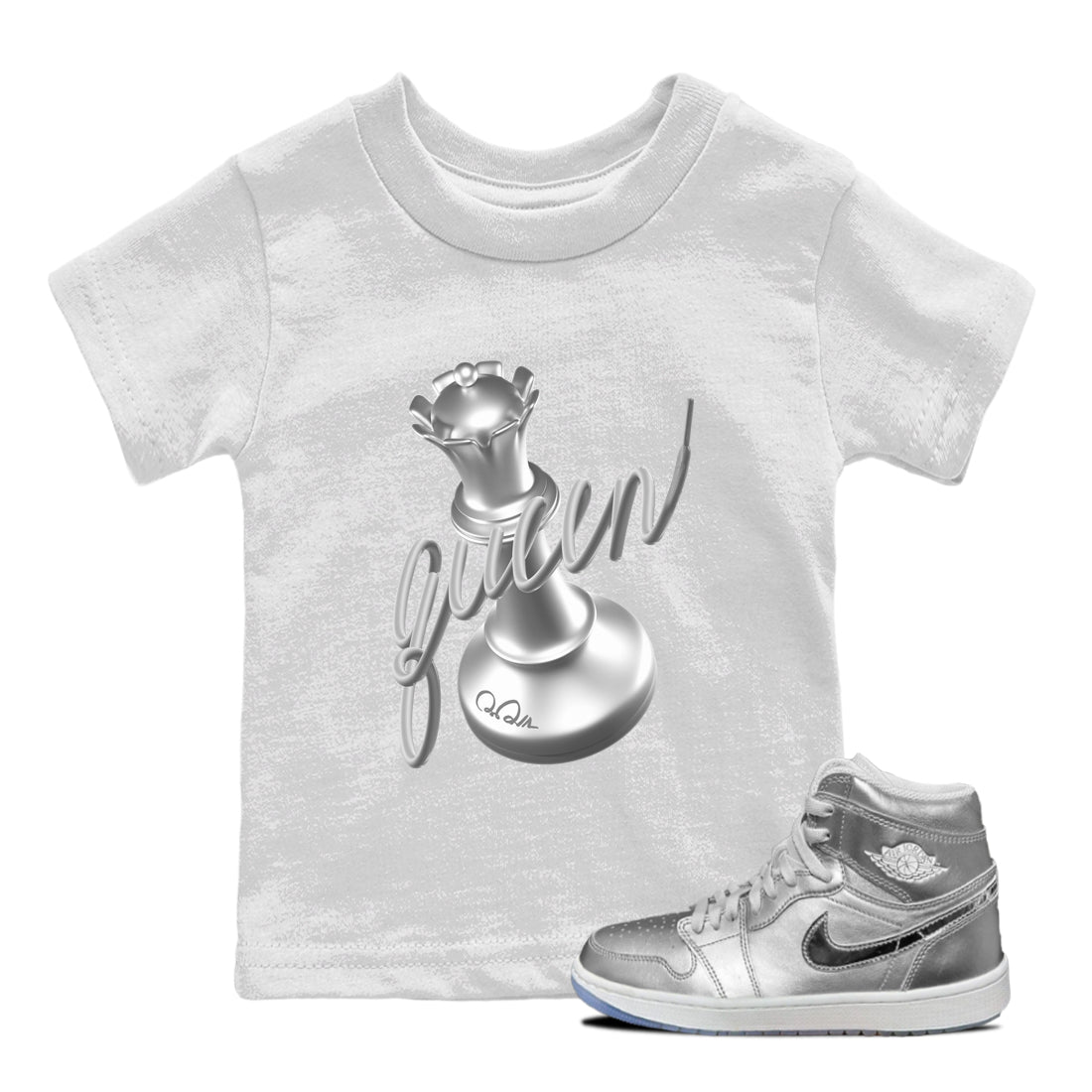Air Jordan 1 Gift Giving shirt to match jordans 3D Queen sneaker tees  Metal tees AJ1 Gift Giving Drip Gear Zone Baby Toddler White 1 T-Shirt