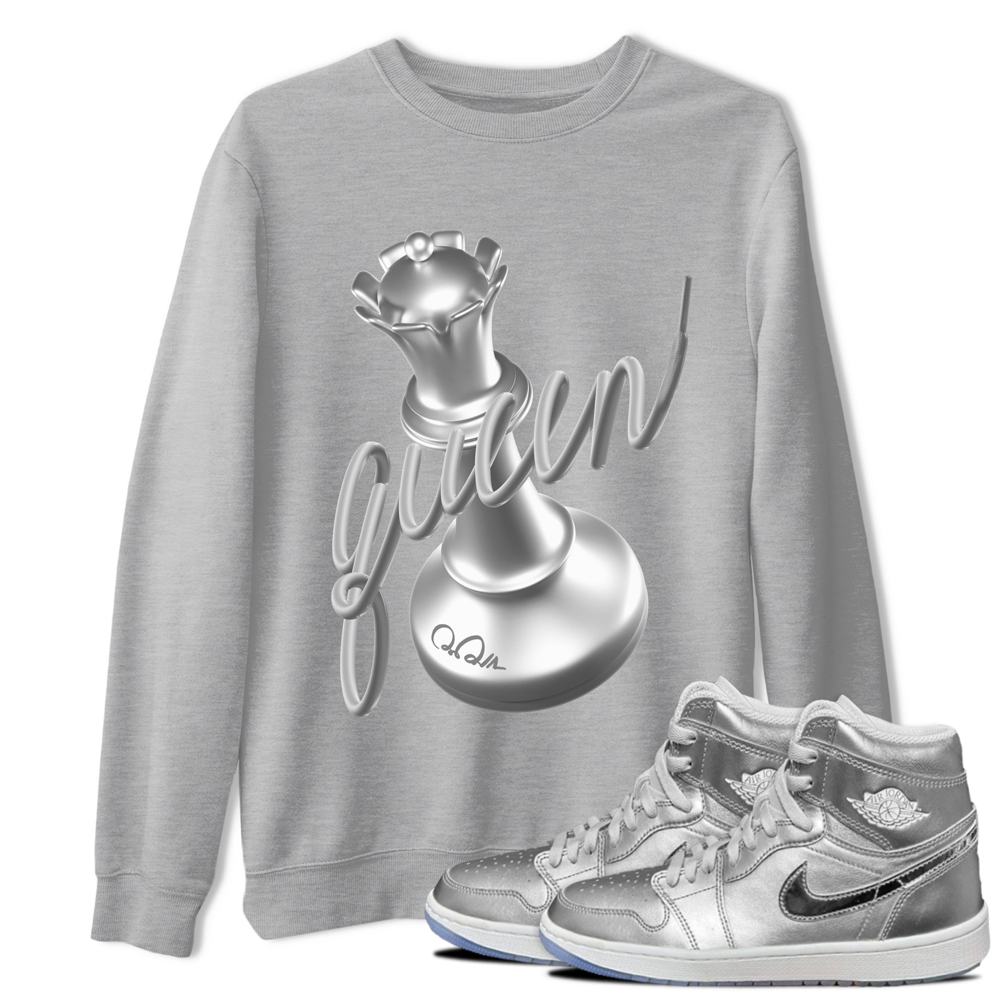 Air Jordan 1 Gift Giving shirt to match jordans 3D Queen sneaker tees  Metal tees AJ1 Gift Giving Drip Gear Zone Unisex Heather Grey 1 T-Shirt