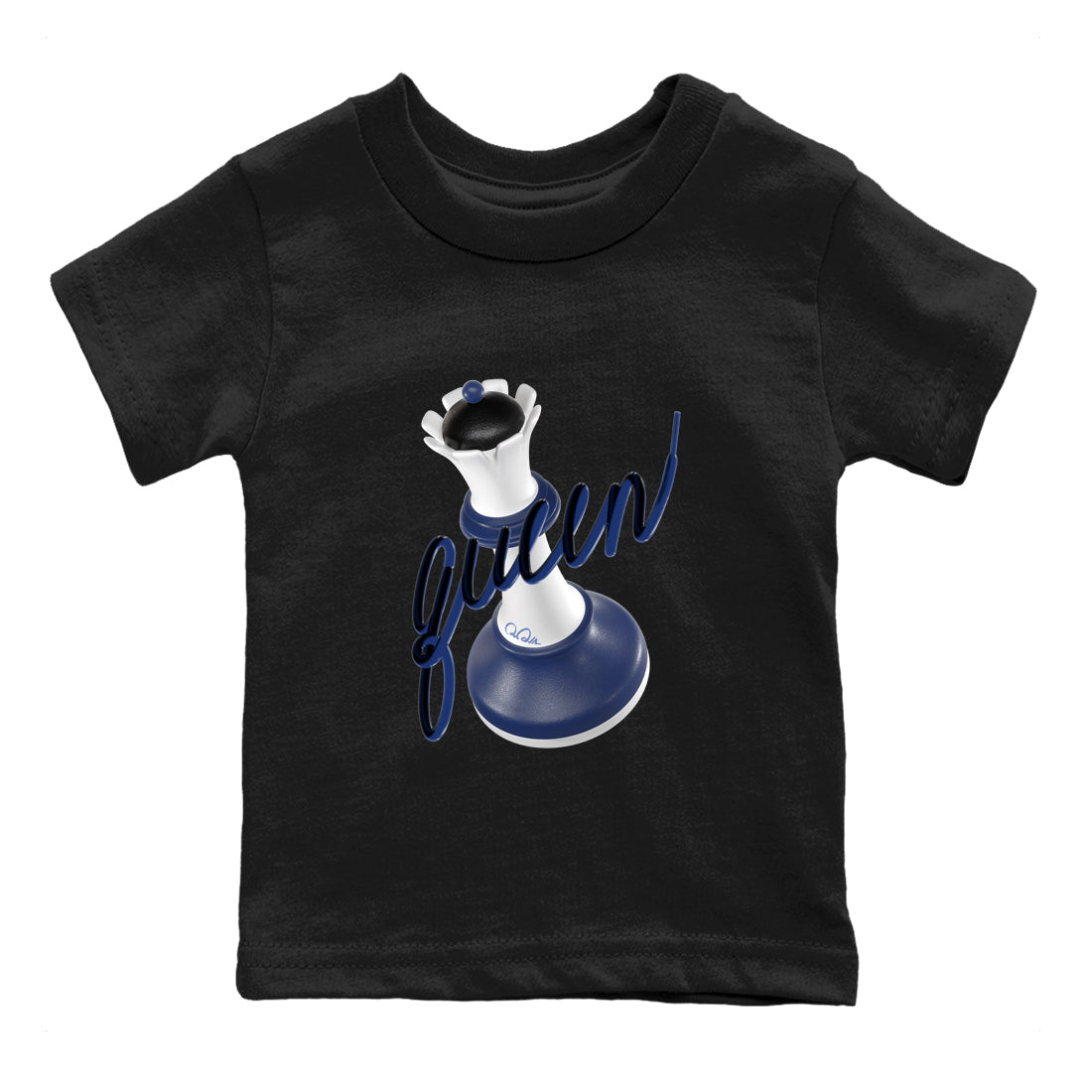 1s Midnight Navy shirts to match jordans 3D Queen sneaker match tees Air Jordan 1 Midnight Navy match shoes to clothes Drip Gear Zone Youth Baby Black 2 tee