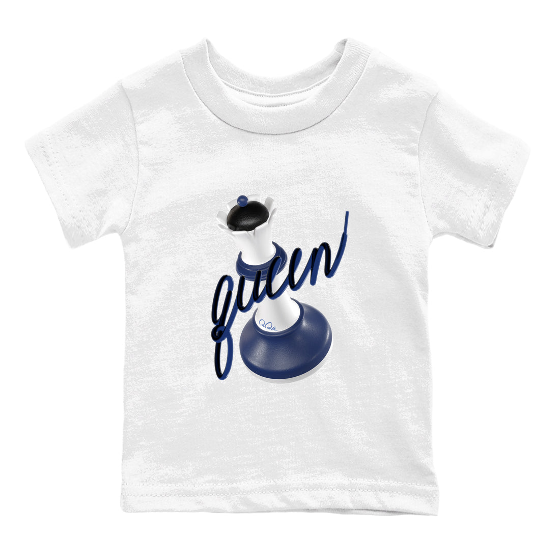 1s Midnight Navy shirts to match jordans 3D Queen sneaker match tees Air Jordan 1 Midnight Navy match shoes to clothes Drip Gear Zone Youth Baby White 2 tee