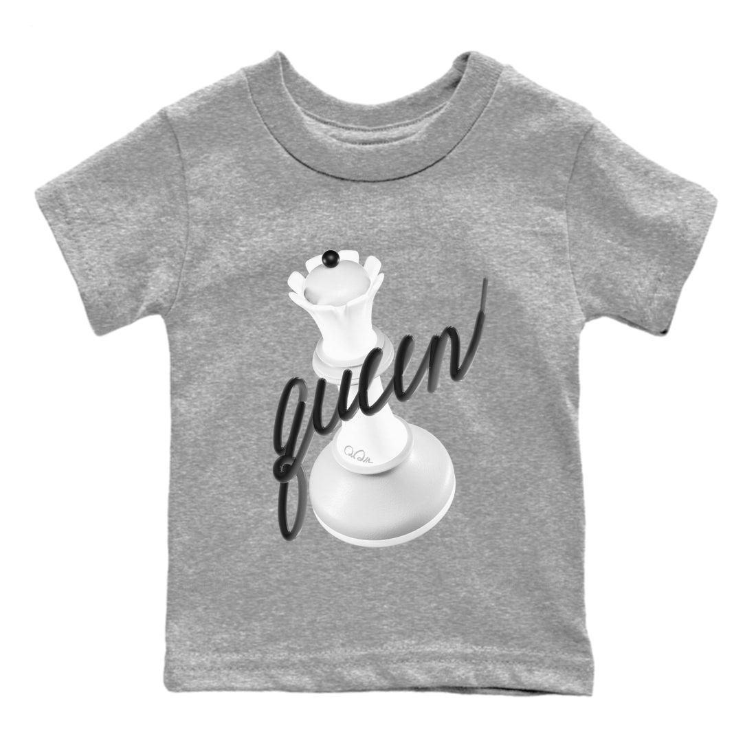 1s Wolf Grey shirts to match jordans 3D Queen sneaker match tees Air Jordan 1 Wolf Grey Drip Gear Zone streetwear brand Baby and Youth Heather Grey 2 cotton tee