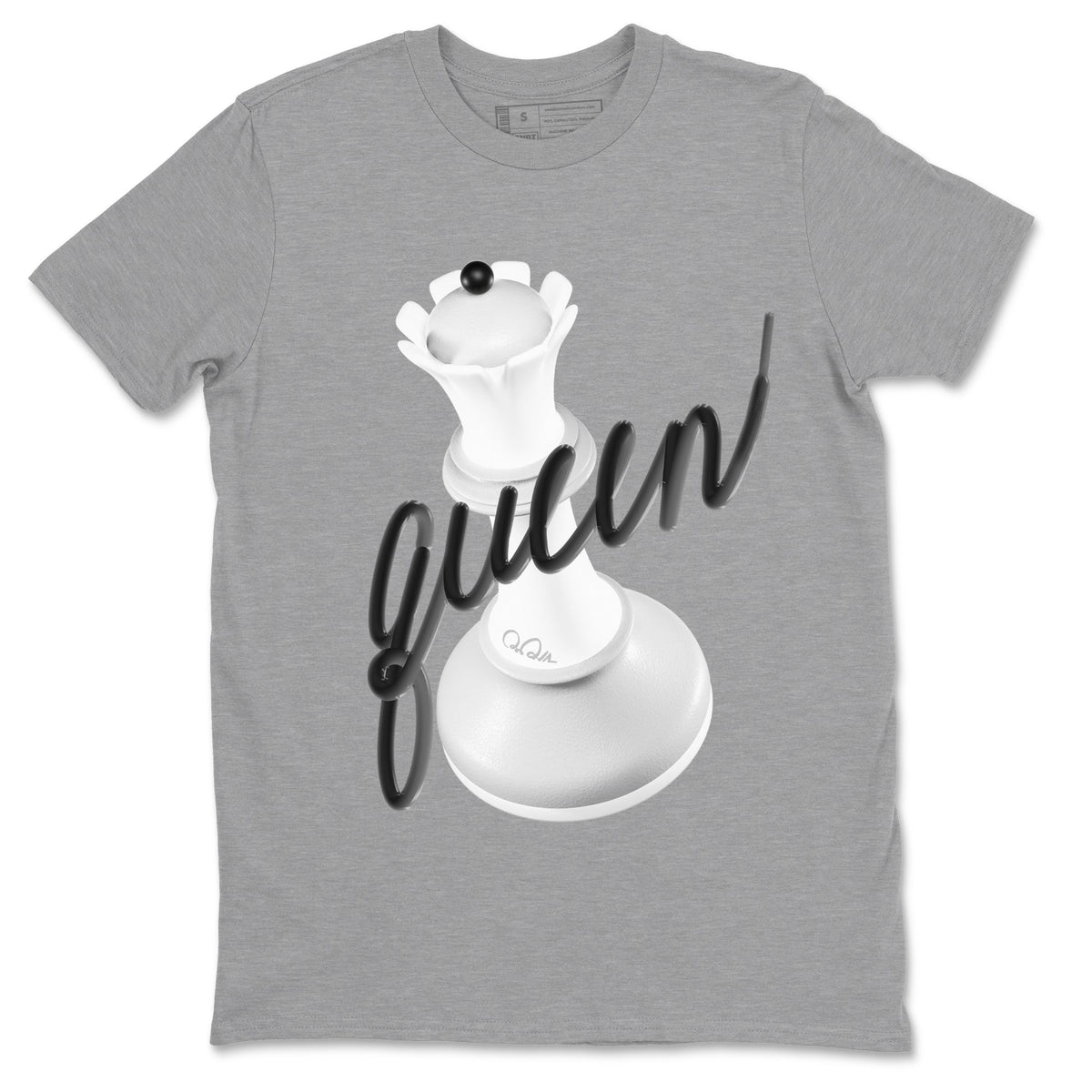 1s Wolf Grey shirts to match jordans 3D Queen sneaker match tees Air Jordan 1 Wolf Grey Drip Gear Zone streetwear brand Heather Grey 2 unisex cotton tee
