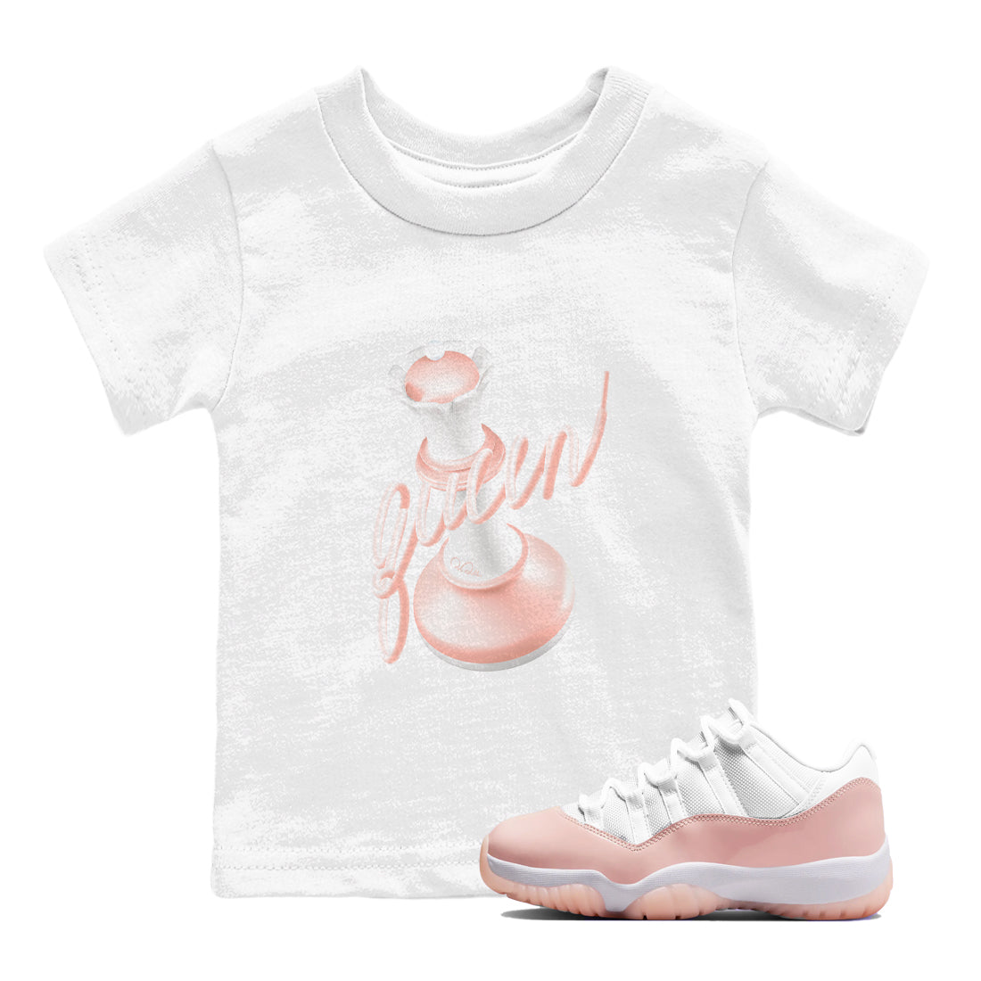 11s Legend Pink shirts to match jordans 3D Queen sneaker match tees Air Jordan 11 Legend Pink Drip Gear Zone streetwear brand Baby and Youth White 1 cotton tee
