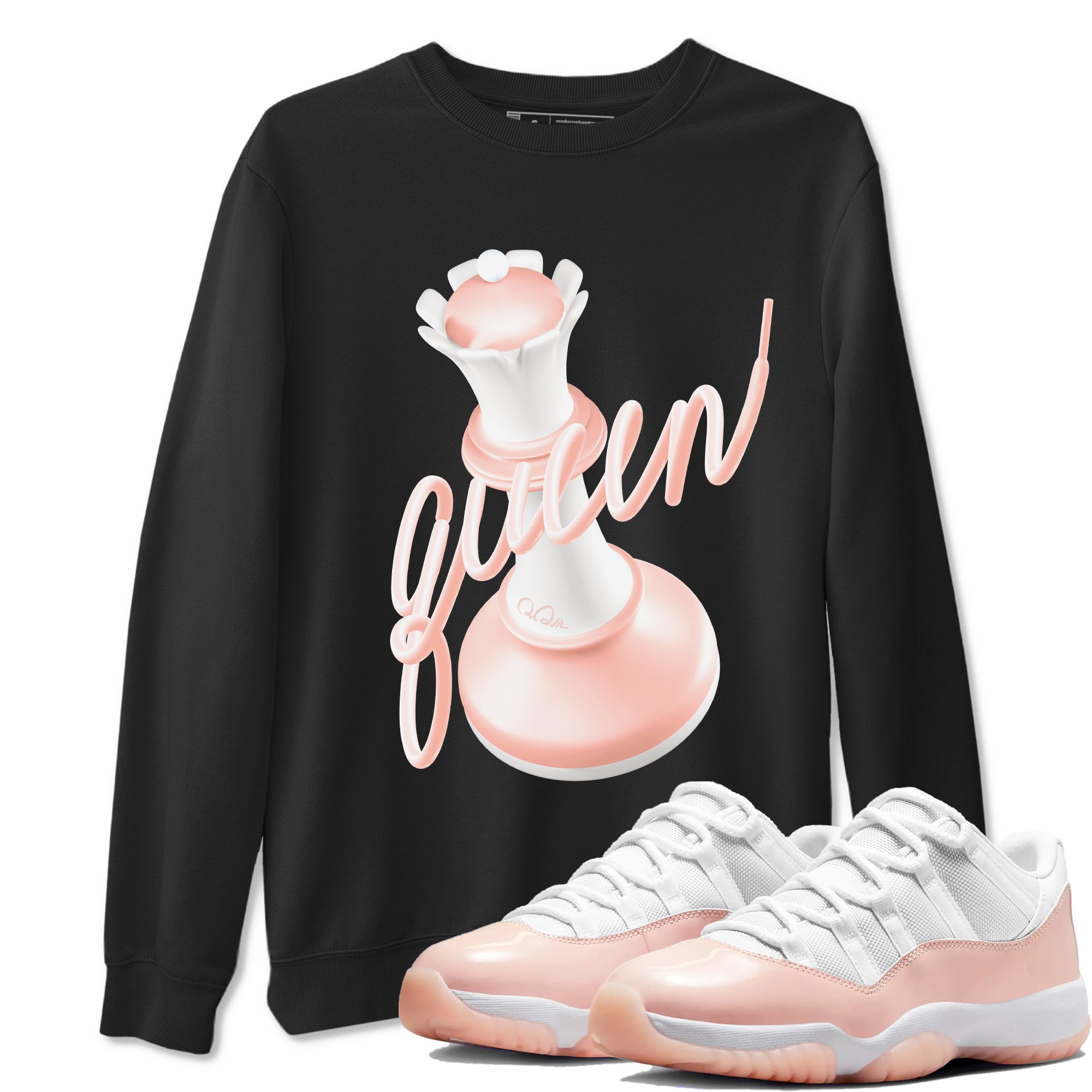 11s Legend Pink shirts to match jordans 3D Queen sneaker match tees Air Jordan 11 Legend Pink Drip Gear Zone streetwear brand Black 1 unisex cotton tee