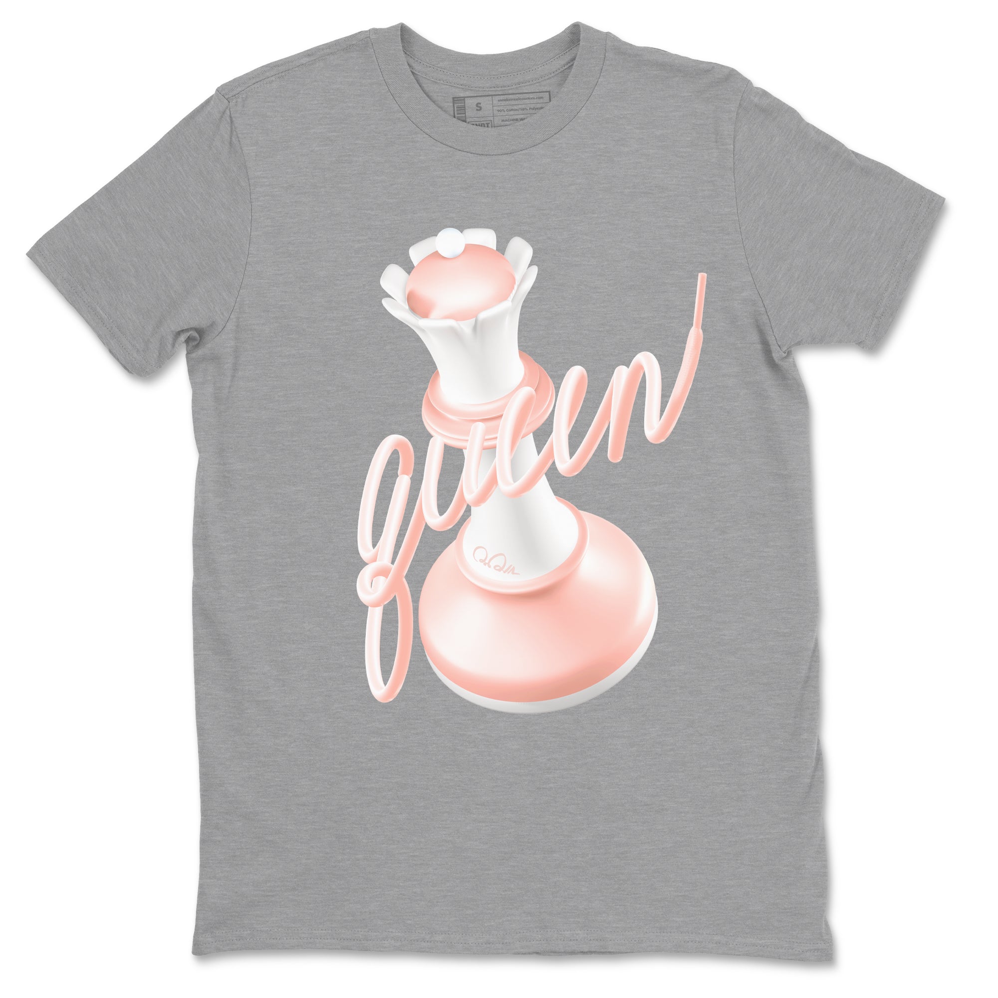 11s Legend Pink shirts to match jordans 3D Queen sneaker match tees Air Jordan 11 Legend Pink Drip Gear Zone streetwear brand Heather Grey 2 unisex cotton tee