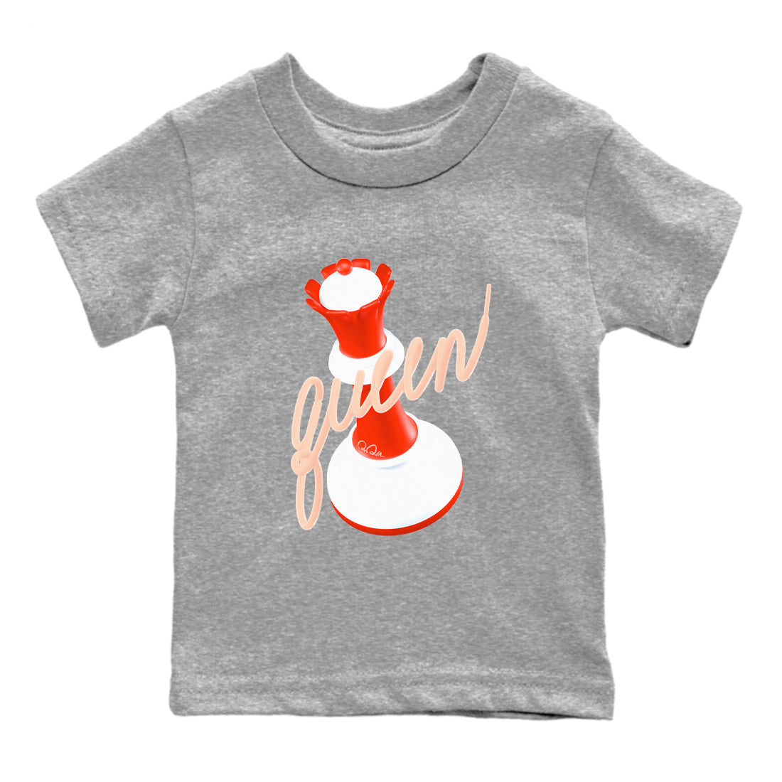 13s Dune Red shirts to match jordans 3D Queen sneaker match tees Air Jordan 13 Dune Red Drip Gear Zone streetwear brand Baby and Youth Heather Grey 2 cotton tee