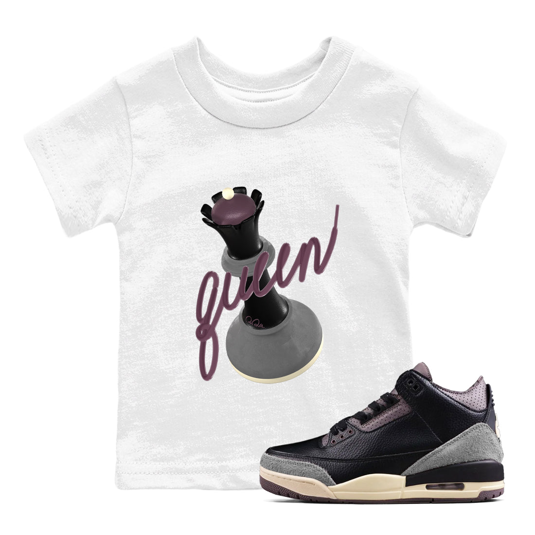 3s A Ma Maniere x Black shirts to match jordans 3D Queen sneaker match tees A Ma Maniere x Air Jordan 3 “While You Were Sleeping”Sneaker Release Tees Youth Baby White 1 crew neck shirts