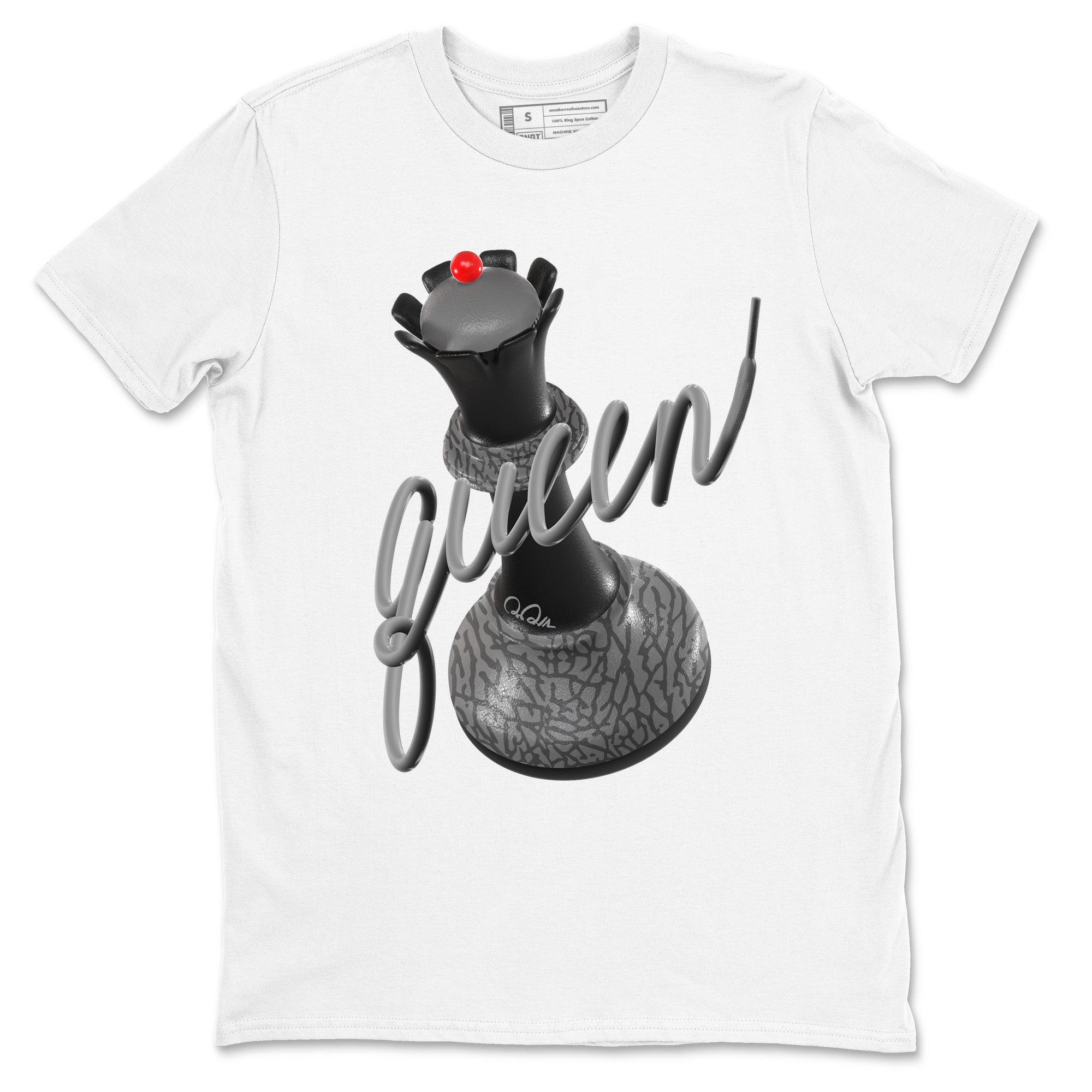 3s Black Cement shirts to match jordans 3D Queen sneaker match tees Air Jordan 3 Black Cement match shoes to clothes Drip Gear Zone unisex cotton White 2 shirts