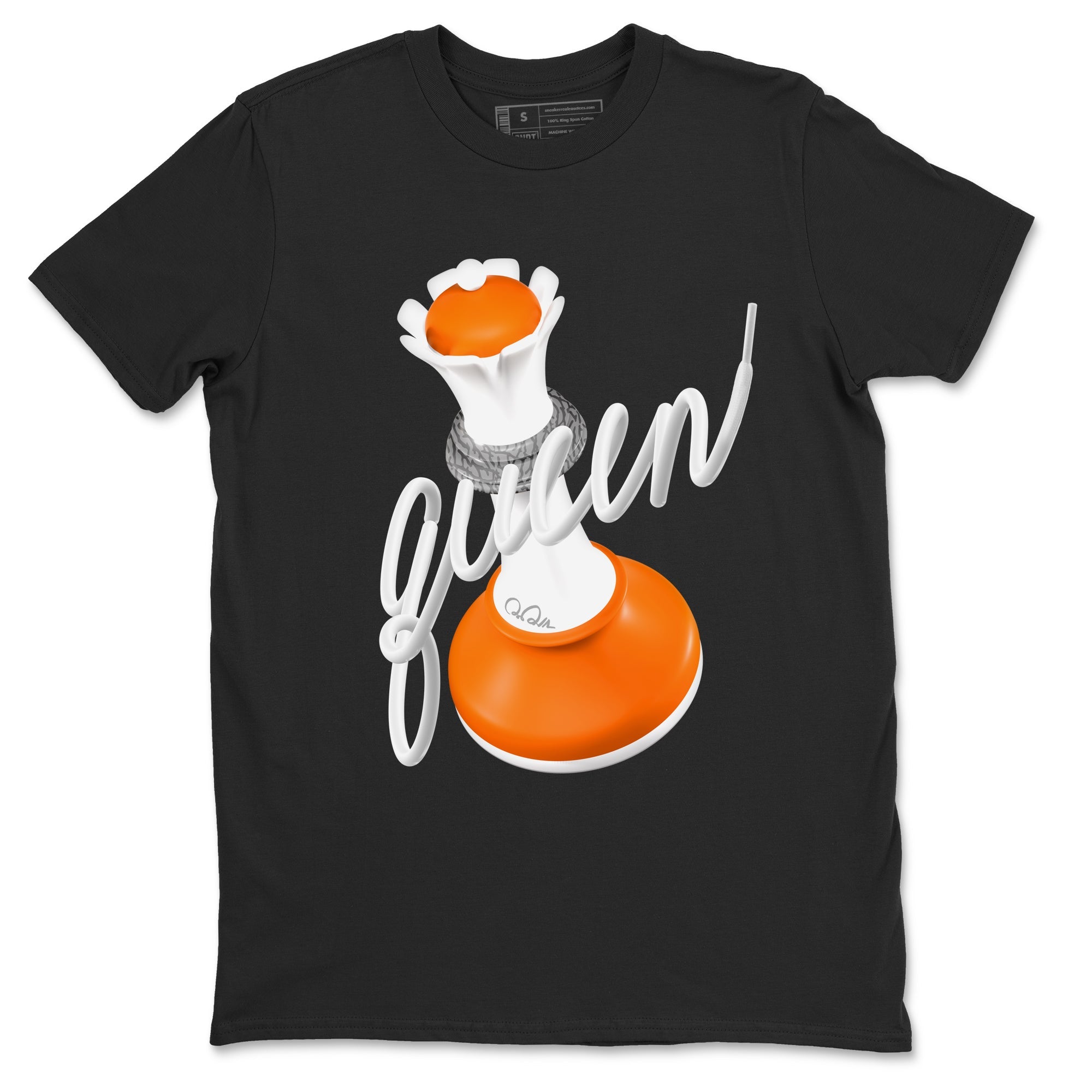 3s Georgia Peach shirt to match jordans 3D Queen sneaker tees Air Jordan 3 Georgia Peach Drip Gear Zone unisex cotton Black 2 crew neck shirt