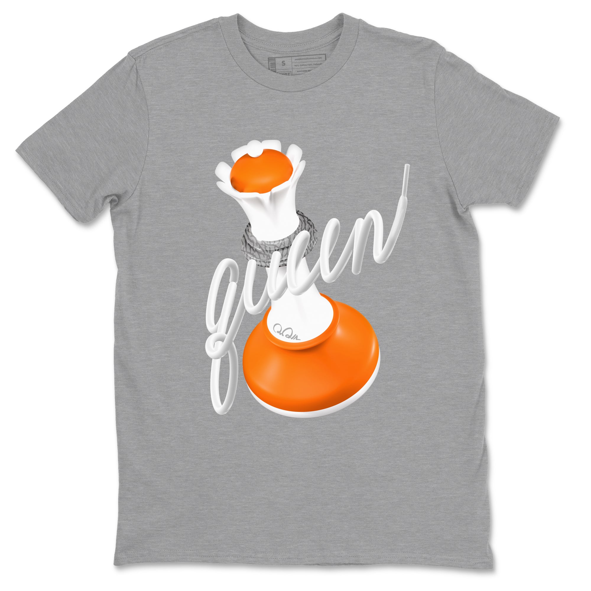 3s Georgia Peach shirt to match jordans 3D Queen sneaker tees Air Jordan 3 Georgia Peach Drip Gear Zone unisex cotton Heather Grey 2 crew neck shirt