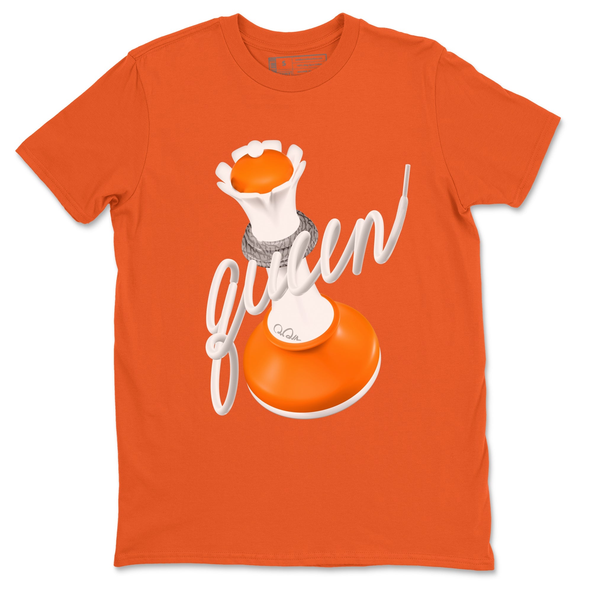 3s Georgia Peach shirt to match jordans 3D Queen sneaker tees Air Jordan 3 Georgia Peach Drip Gear Zone unisex cotton Orange 2 crew neck shirt