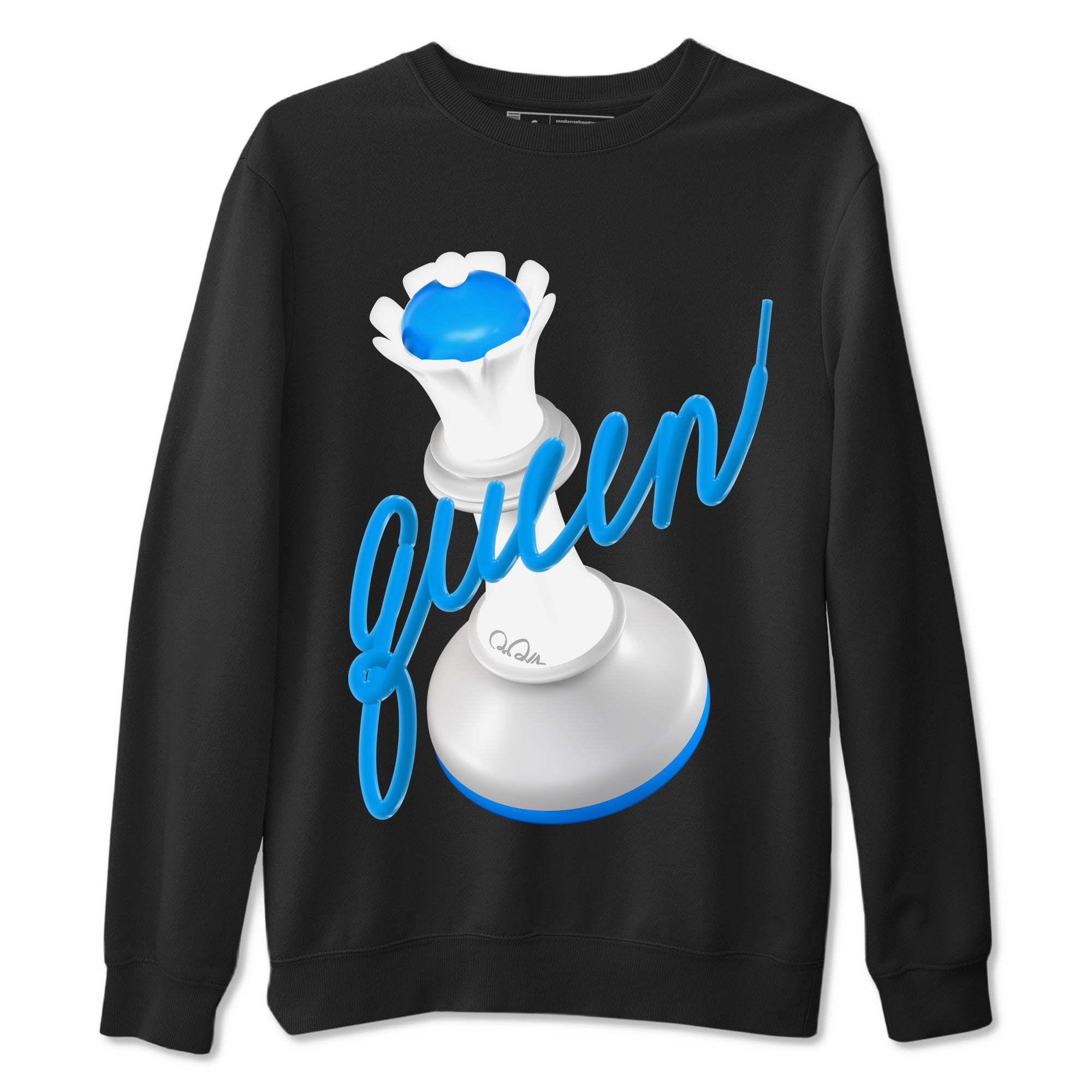 Air Jordan 4 Industrial Blue shirt to match jordans 3D Queen sneaker tees Air Jordan 4 Military Blue Drip Gear Zone unisex cotton Black 2 crew neck shirt