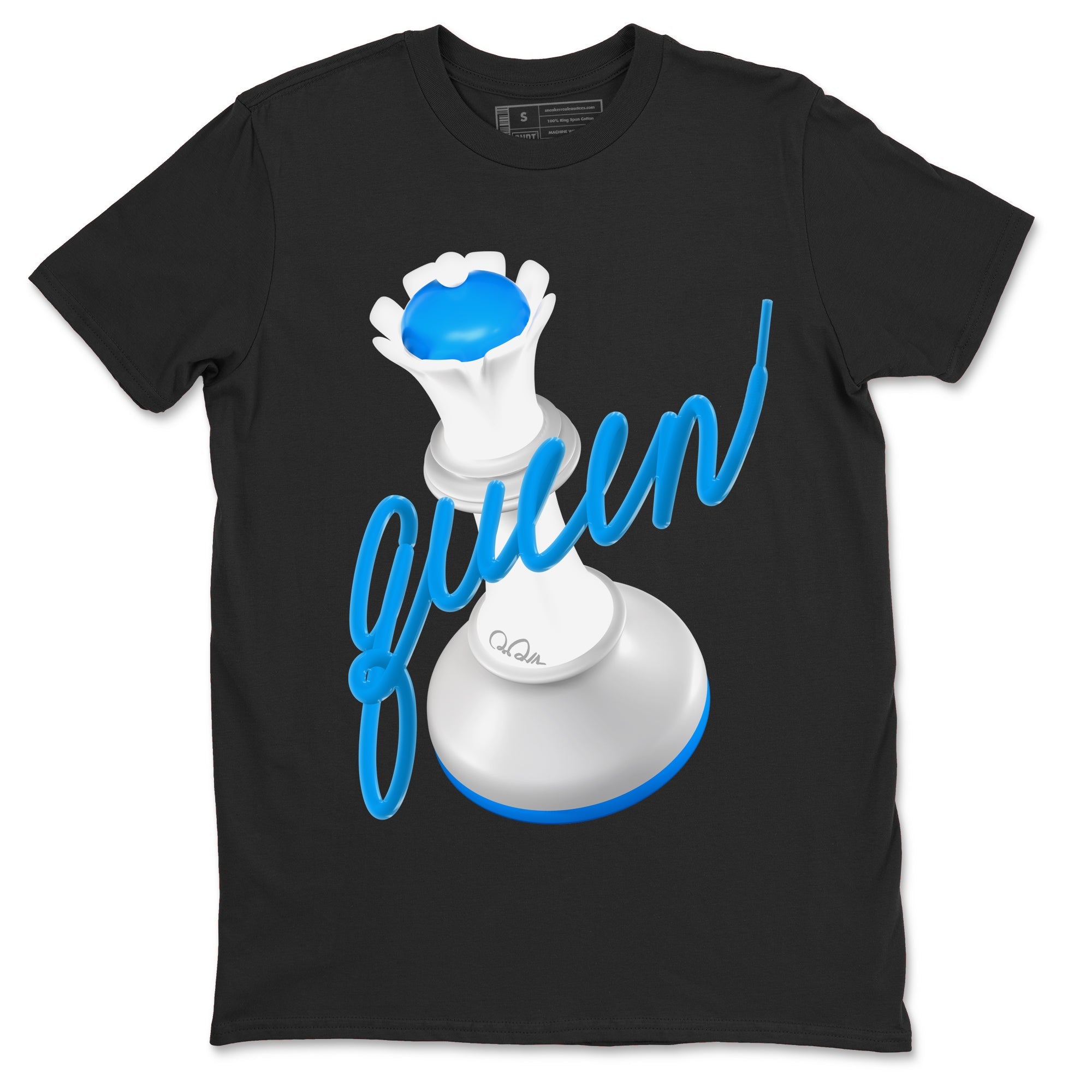 Air Jordan 4 Industrial Blue shirt to match jordans 3D Queen sneaker tees Air Jordan 4 Military Blue Drip Gear Zone unisex cotton Black 2 crew neck shirt