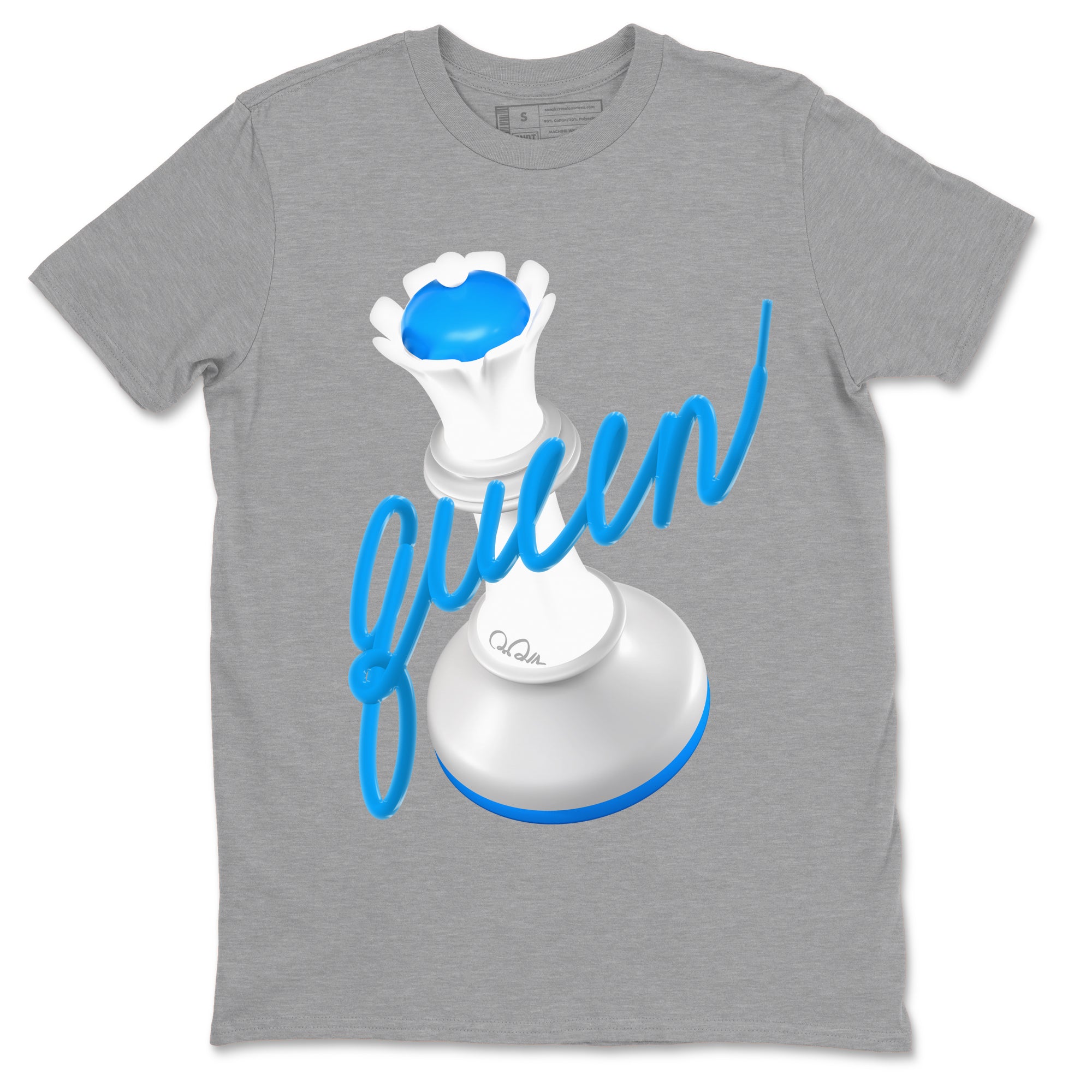 Air Jordan 4 Industrial Blue shirt to match jordans 3D Queen sneaker tees Air Jordan 4 Military Blue Drip Gear Zone unisex cotton Heather Grey 2 crew neck shirt