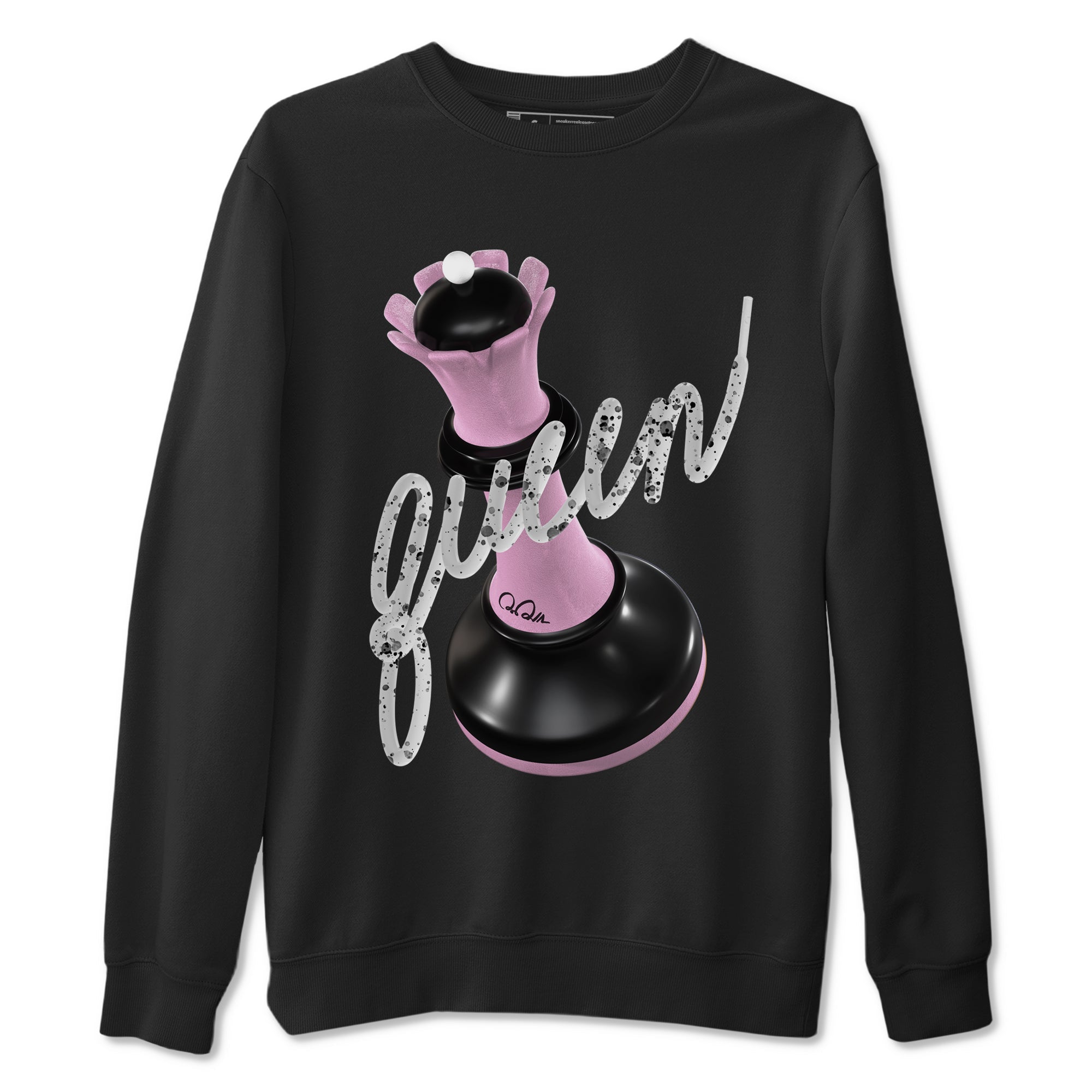 4s Retro Orchid shirts to match jordans 3D Queen sneaker match tees Air Jordan 4 WMNS Orchid match shoes to clothes Drip Gear Zone unisex cotton Black 2 shirts