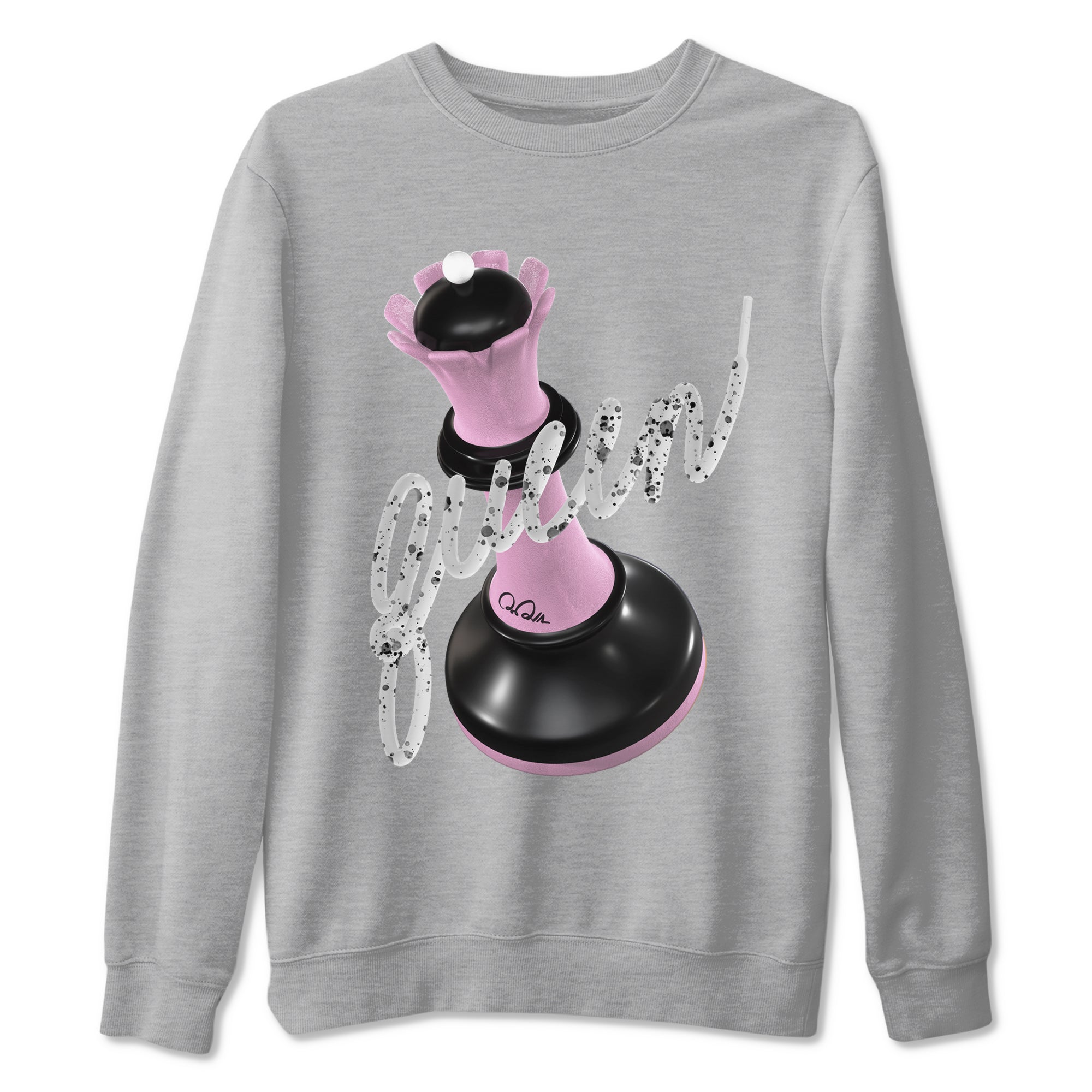 4s Retro Orchid shirts to match jordans 3D Queen sneaker match tees Air Jordan 4 WMNS Orchid match shoes to clothes Drip Gear Zone unisex cotton Heather Grey 2 shirts