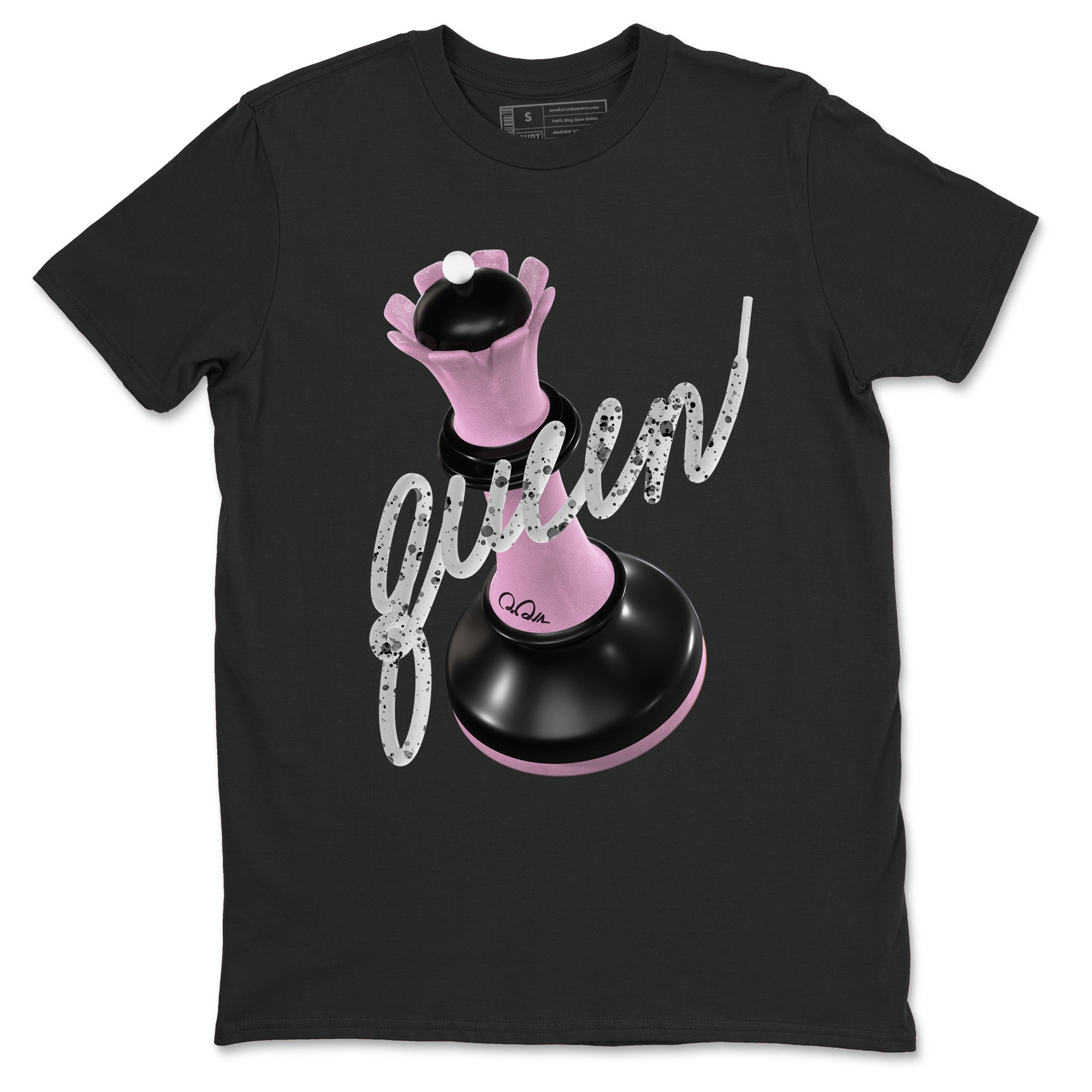 4s Retro Orchid shirts to match jordans 3D Queen sneaker match tees Air Jordan 4 WMNS Orchid match shoes to clothes Drip Gear Zone unisex cotton Black 2 shirts