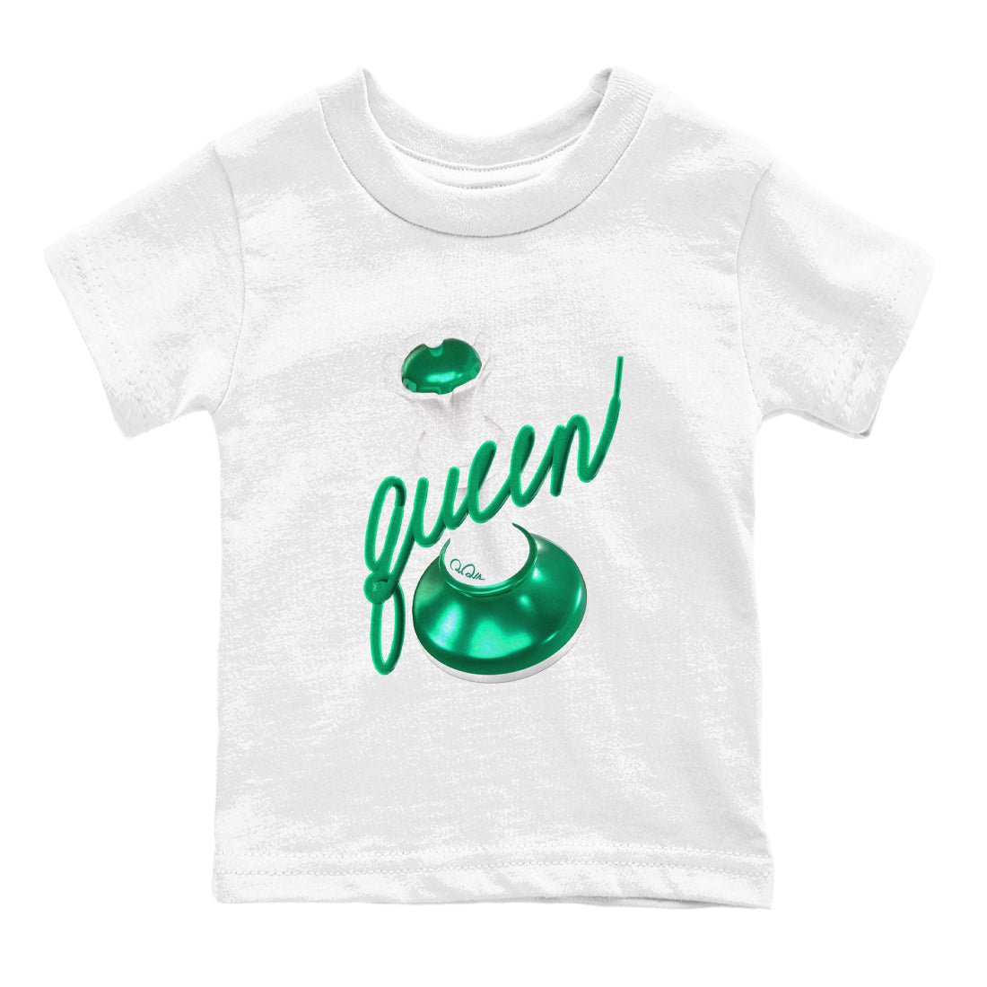 4s Oxidized Green shirts to match jordans 3D Queen sneaker match tees Air Jordan 4 Oxidized Green Drip Gear Zone streetwear brand Baby and Youth White 2 cotton tee