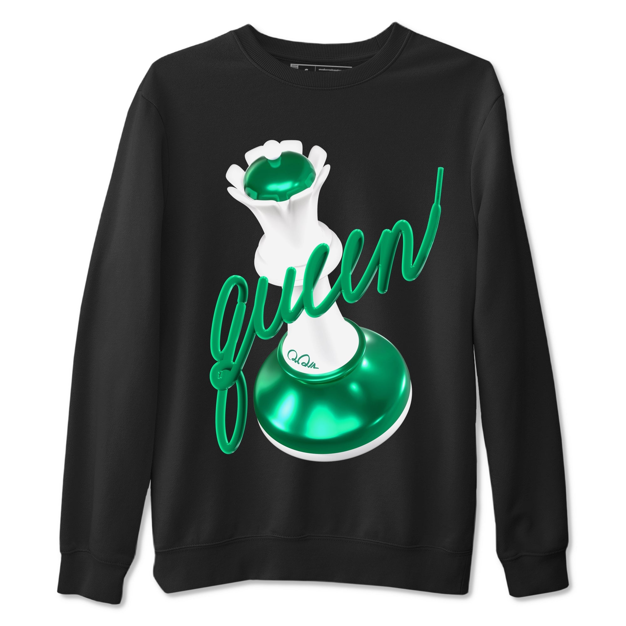 4s Oxidized Green shirts to match jordans 3D Queen sneaker match tees Air Jordan 4 Oxidized Green Drip Gear Zone streetwear brand Black 2 unisex cotton tee