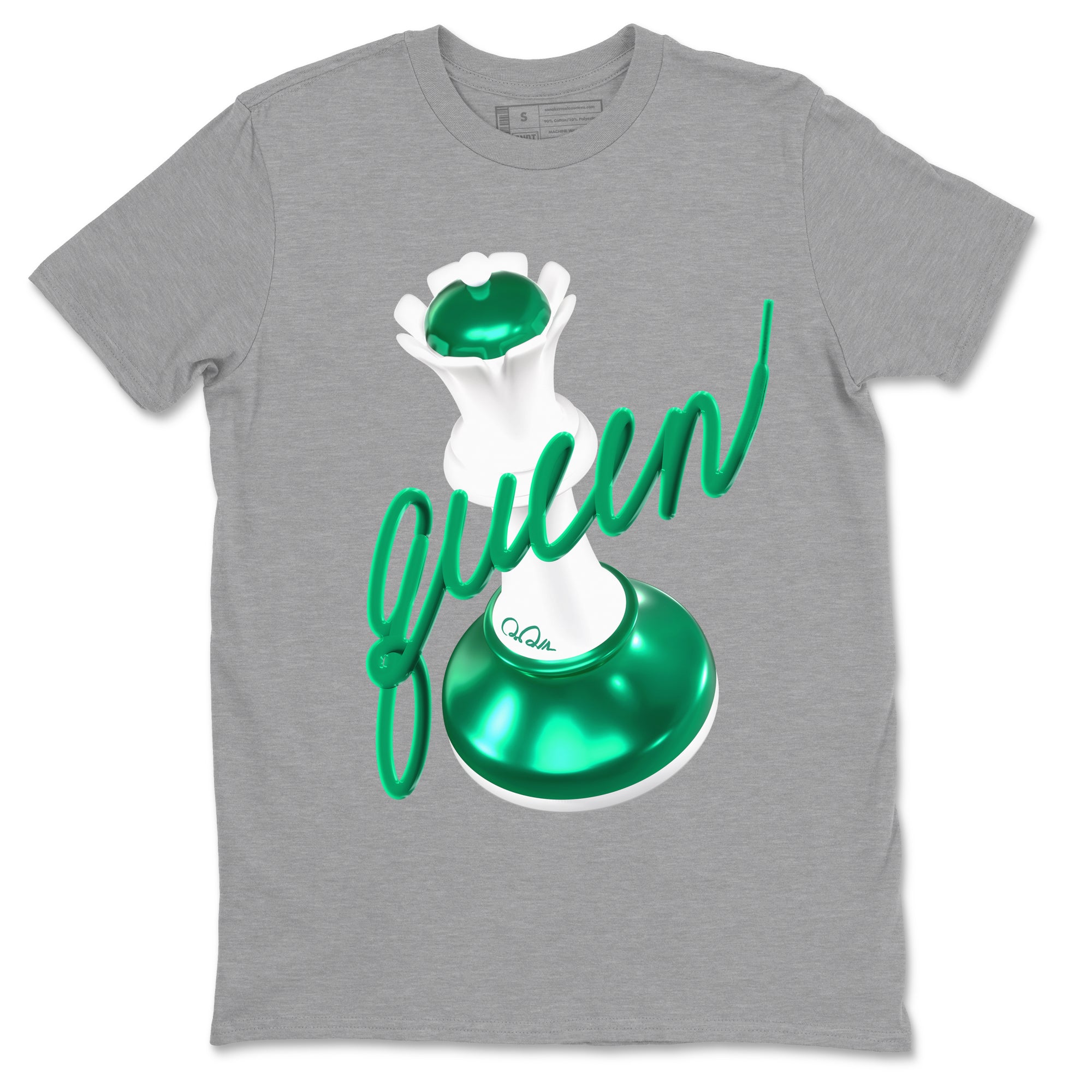 4s Oxidized Green shirts to match jordans 3D Queen sneaker match tees Air Jordan 4 Oxidized Green Drip Gear Zone streetwear brand Heather Grey 2 unisex cotton tee