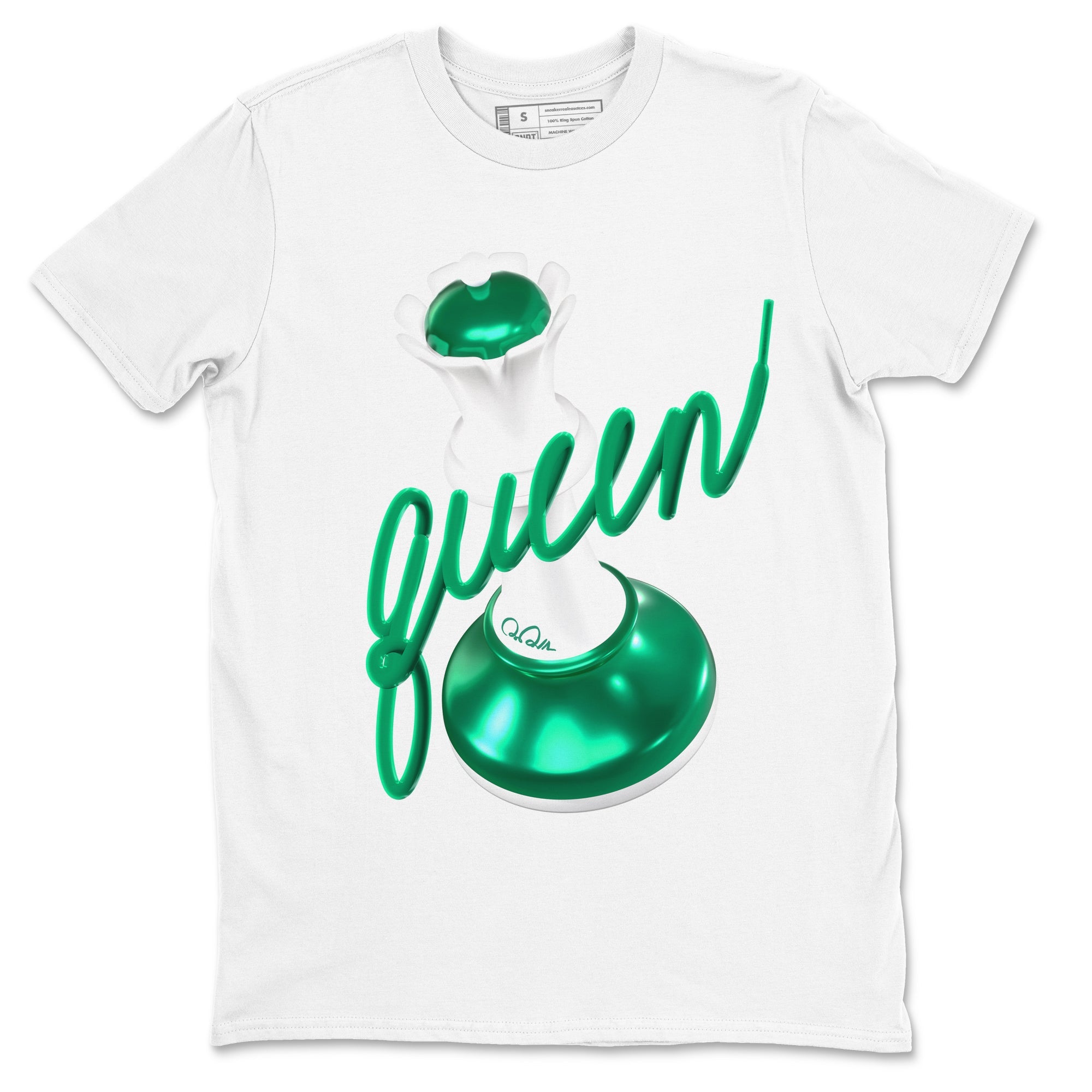 4s Oxidized Green shirts to match jordans 3D Queen sneaker match tees Air Jordan 4 Oxidized Green Drip Gear Zone streetwear brand White 2 unisex cotton tee