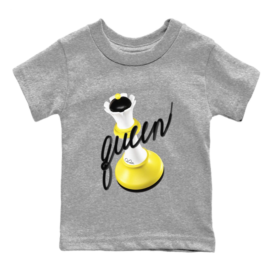 AJ4 Vivid Sulfur shirt to match jordans 3D Queen sneaker tees Air Jordan 4 Vivid Sulfur Drip Gear Zone baby toddler Heather Grey 2 cotton Shirt