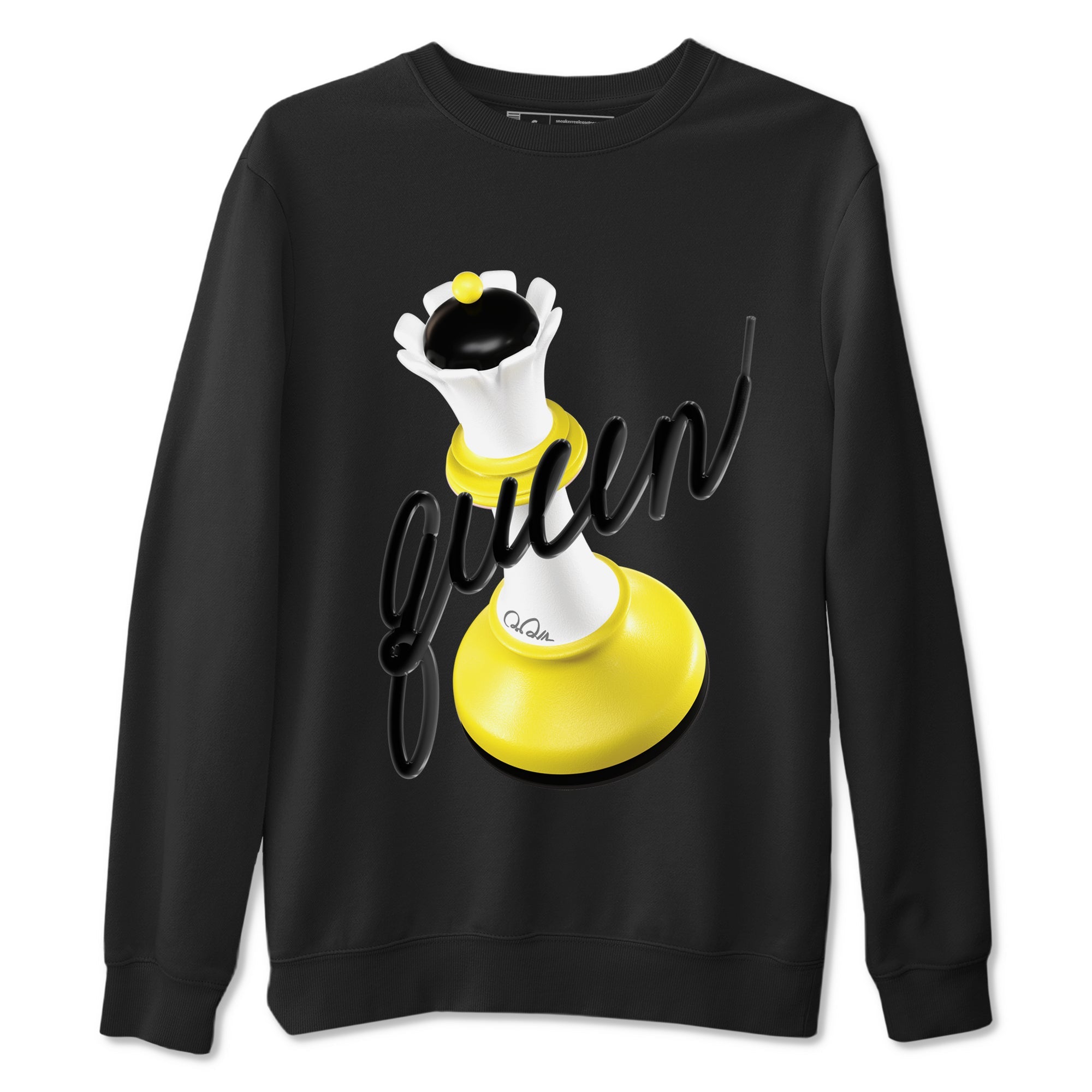 AJ4 Vivid Sulfur shirt to match jordans 3D Queen sneaker tees Air Jordan 4 Vivid Sulfur Drip Gear Zone unisex cotton Black 2 crew neck shirt