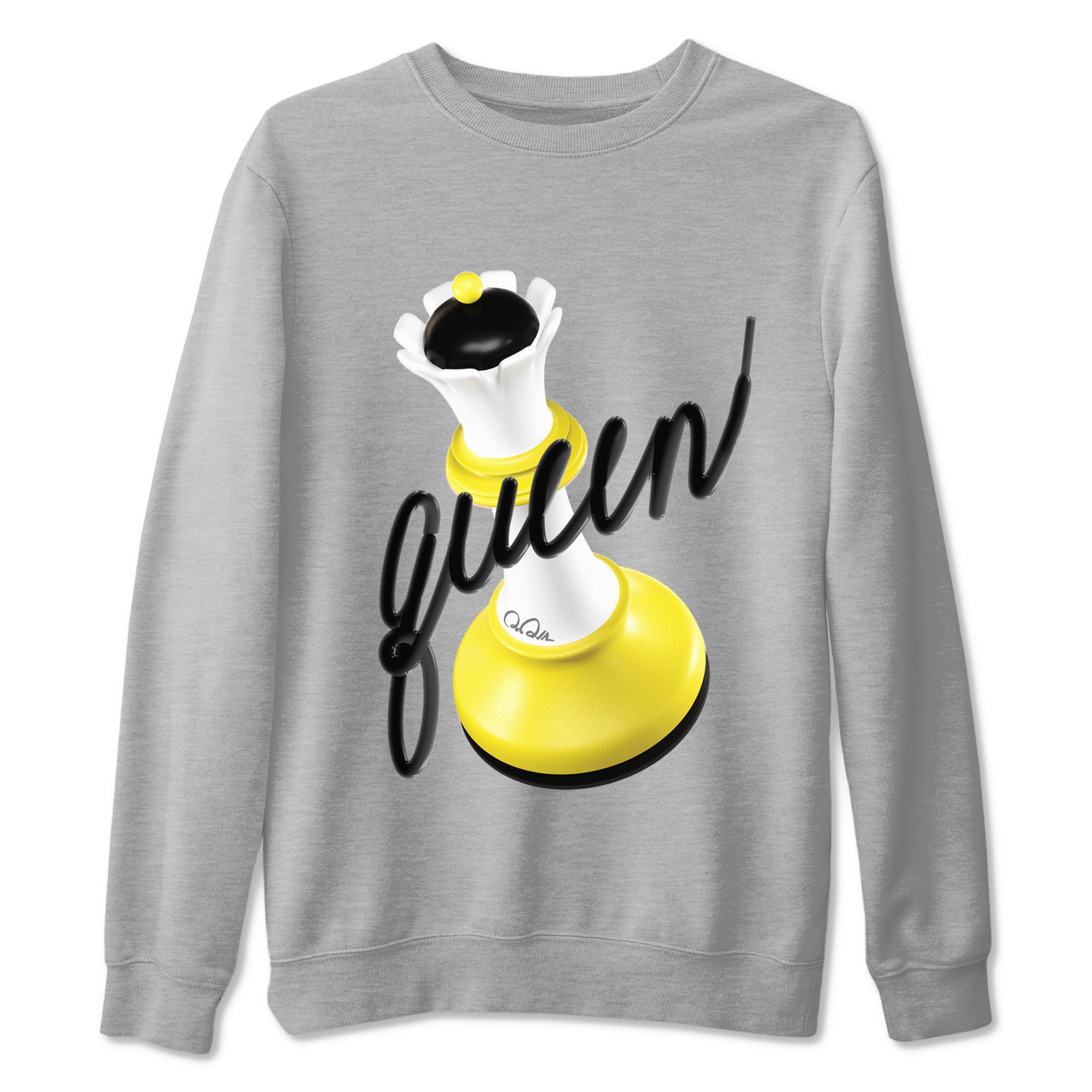 AJ4 Vivid Sulfur shirt to match jordans 3D Queen sneaker tees Air Jordan 4 Vivid Sulfur Drip Gear Zone unisex cotton Heather Grey 2 crew neck shirt