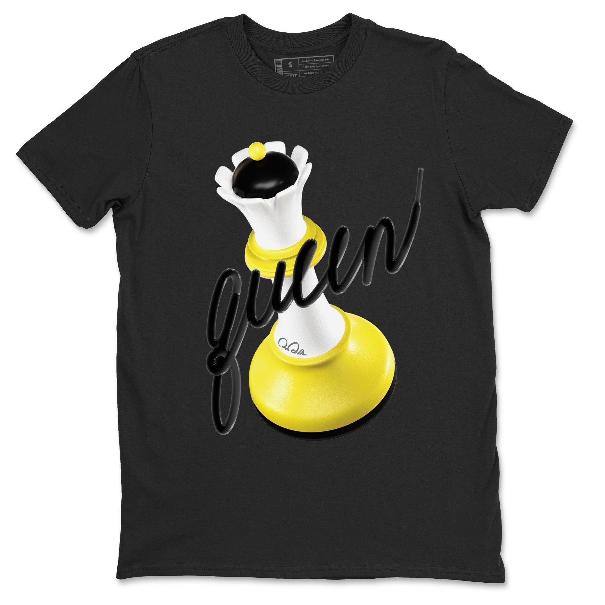 AJ4 Vivid Sulfur shirt to match jordans 3D Queen sneaker tees Air Jordan 4 Vivid Sulfur Drip Gear Zone unisex cotton Black 2 crew neck shirt