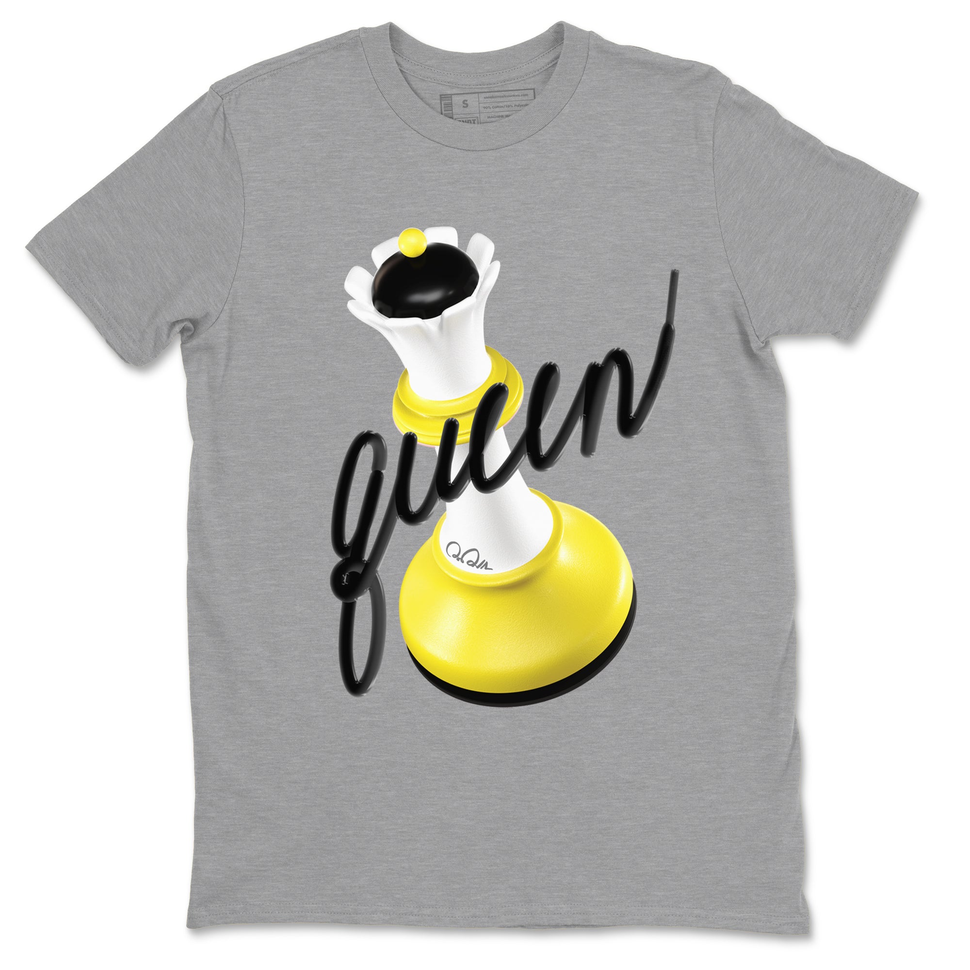AJ4 Vivid Sulfur shirt to match jordans 3D Queen sneaker tees Air Jordan 4 Vivid Sulfur Drip Gear Zone unisex cotton Heather Grey 2 crew neck shirt